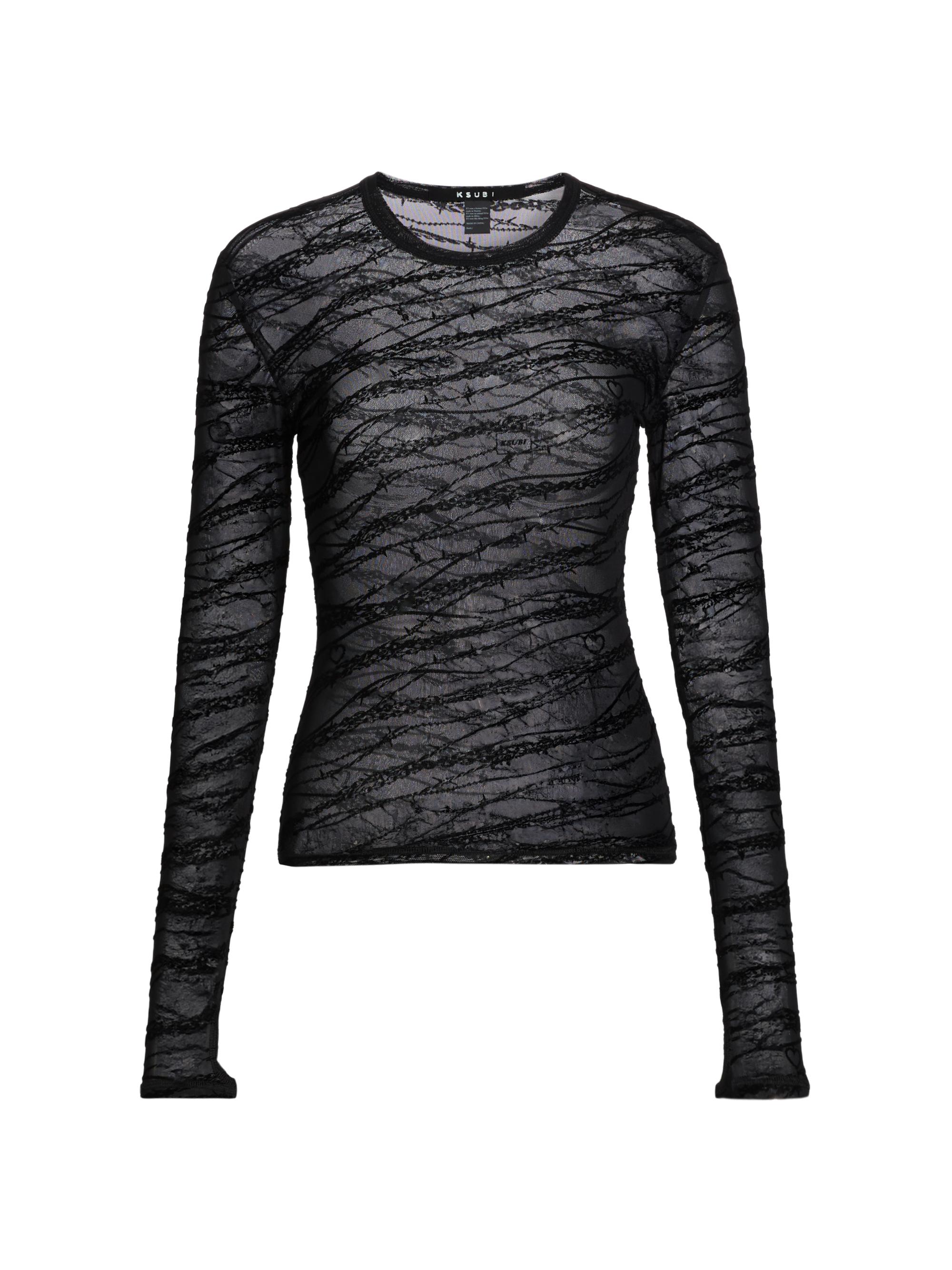 Ksubi Women's Sliver Mesh Long-Sleeve Top - Black