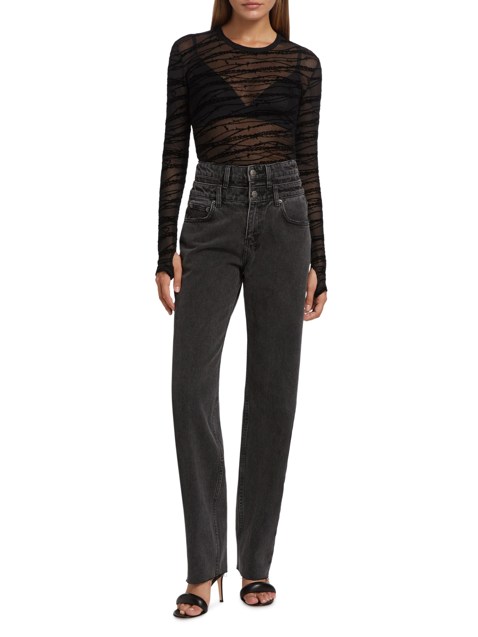 Sliver Mesh Long-Sleeve Top