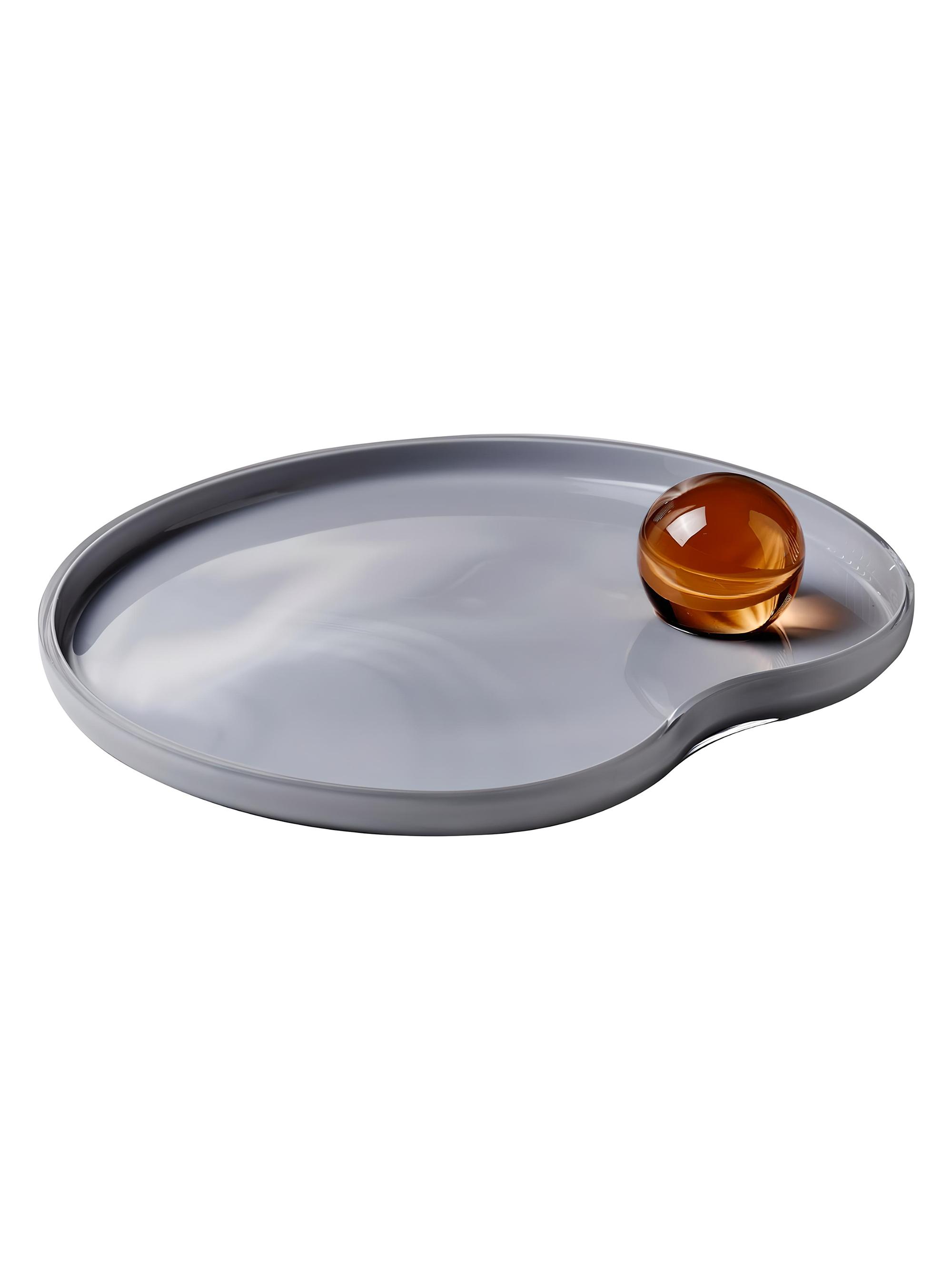 Nude Glass Juno Serving Plate - Opal Grey