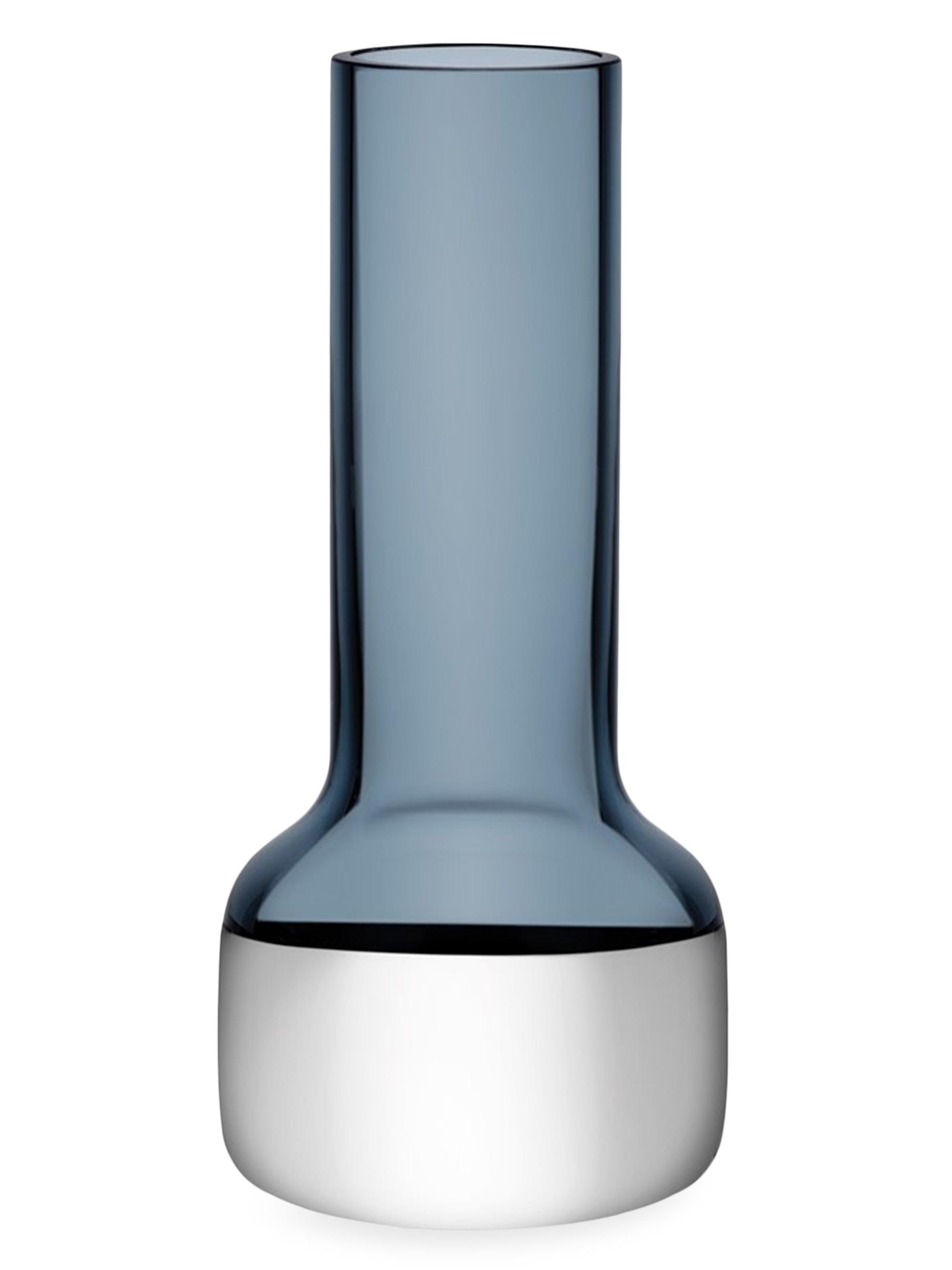 Nude Glass Contour Vase - Steel Blue Large