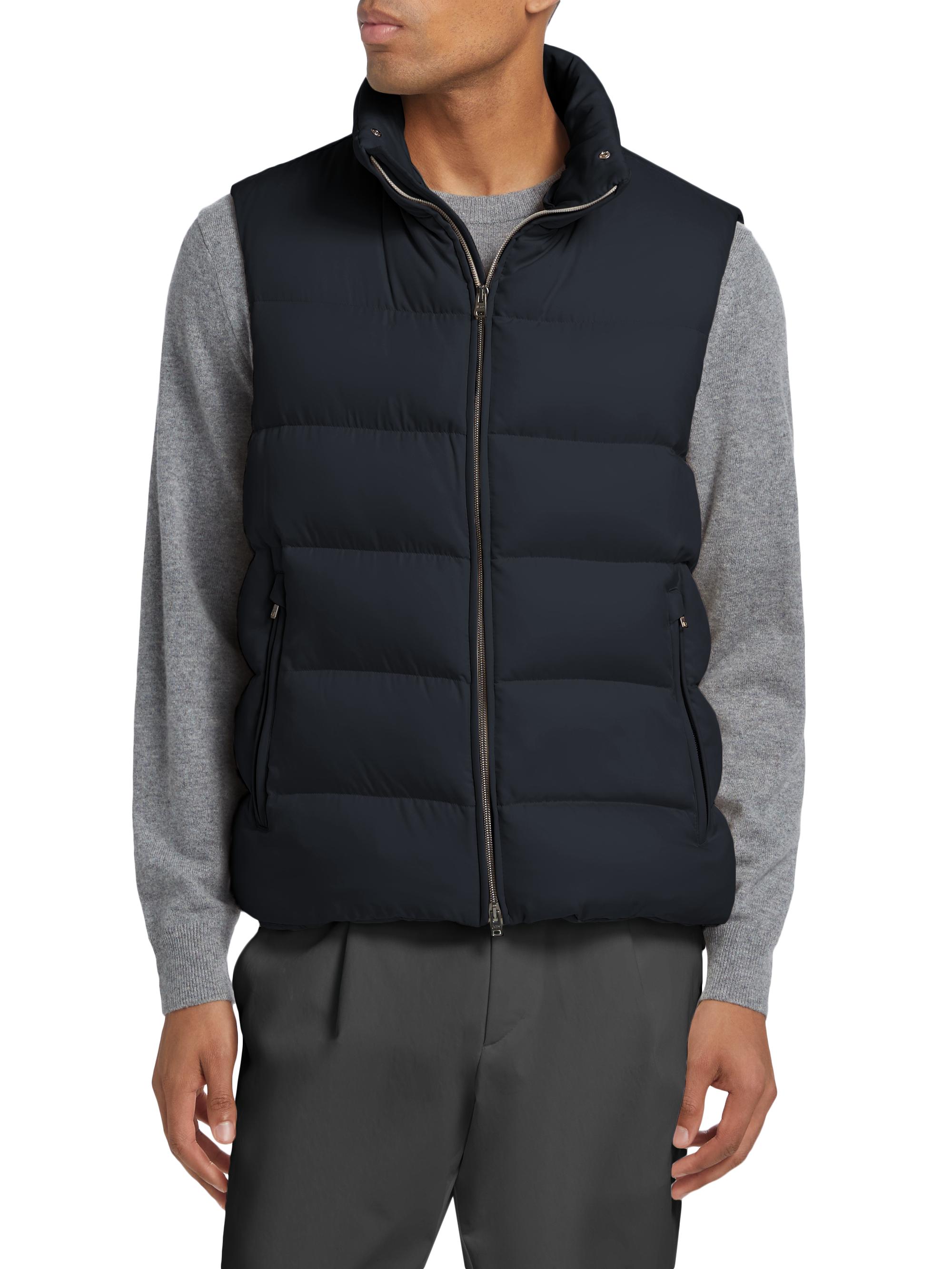 HERNO／down vest Herno Men's Nylon Polar Tech Puffer Vest in Black