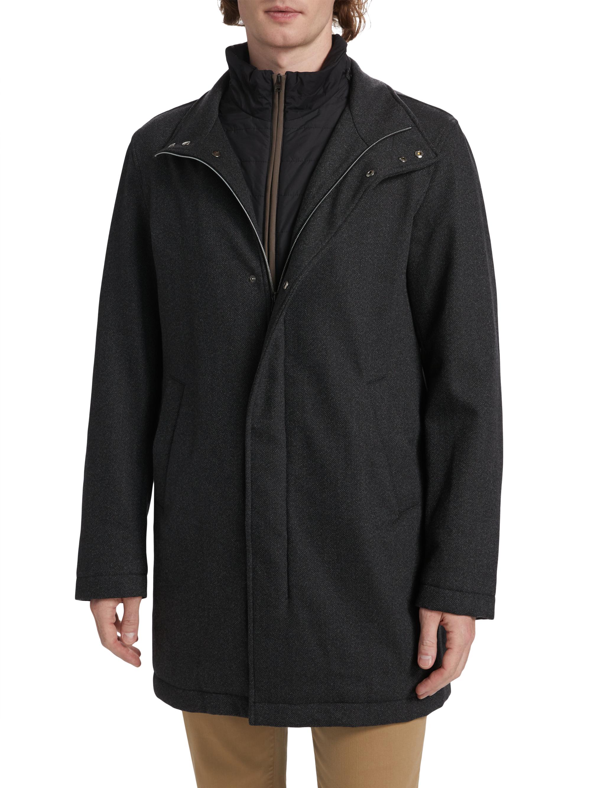 Herno Storm System Herringbone Car Coat | Saks Fifth Avenue