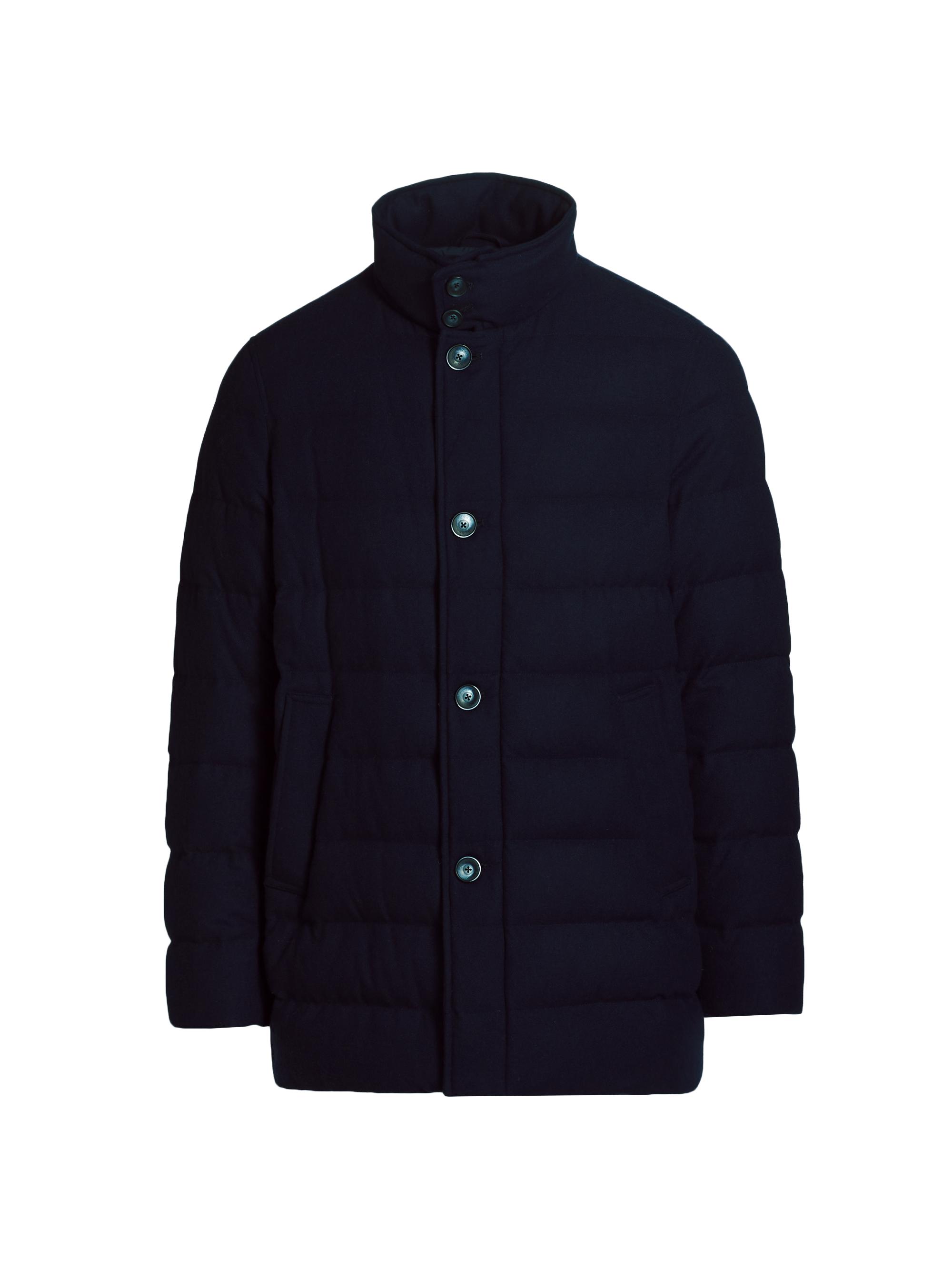 Herno Men's Quilted Cashmere-Blend Down Jacket - Navy
