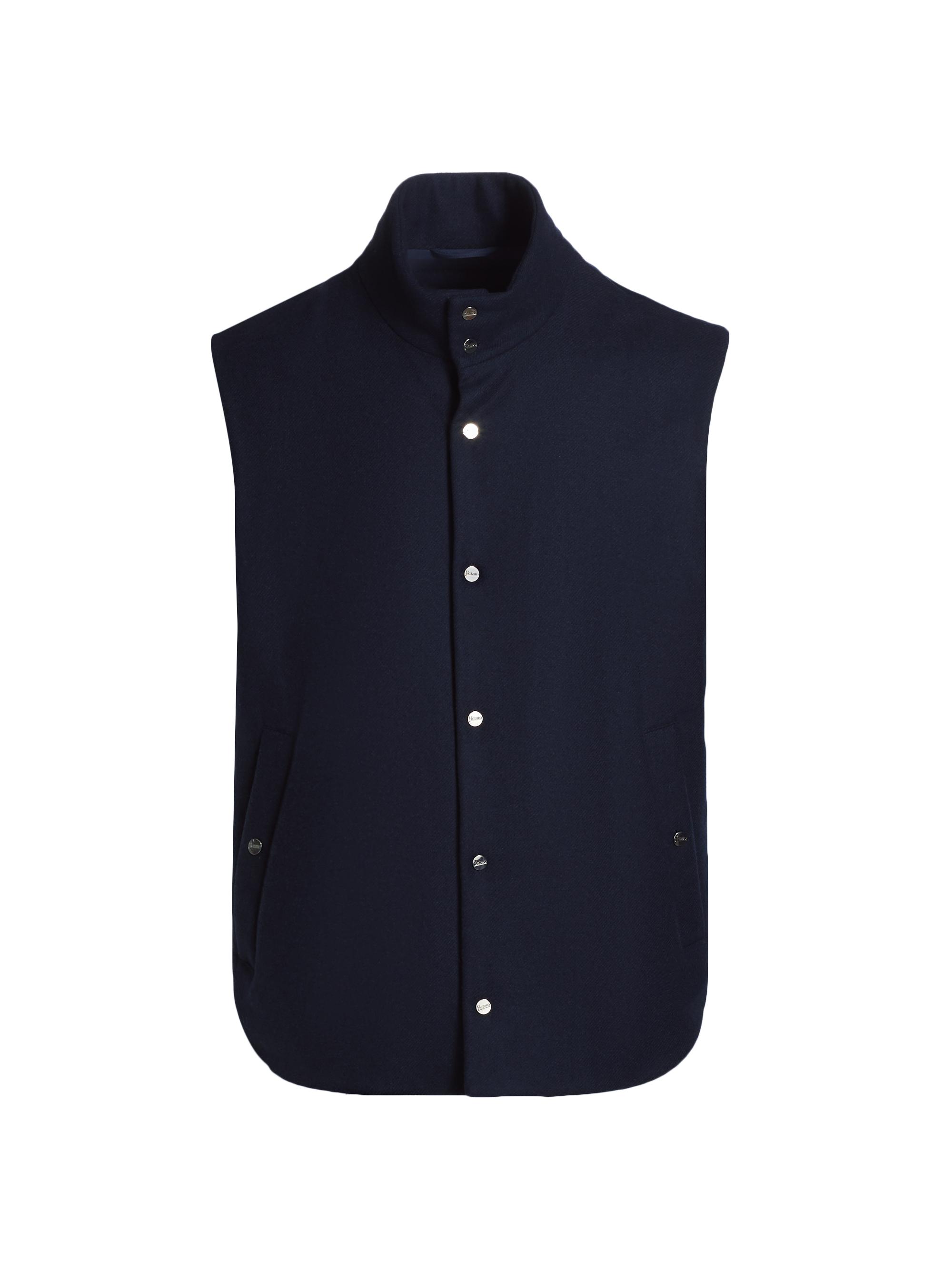 Herno Men's Wool Flannel Sleeveless Vest - Navy