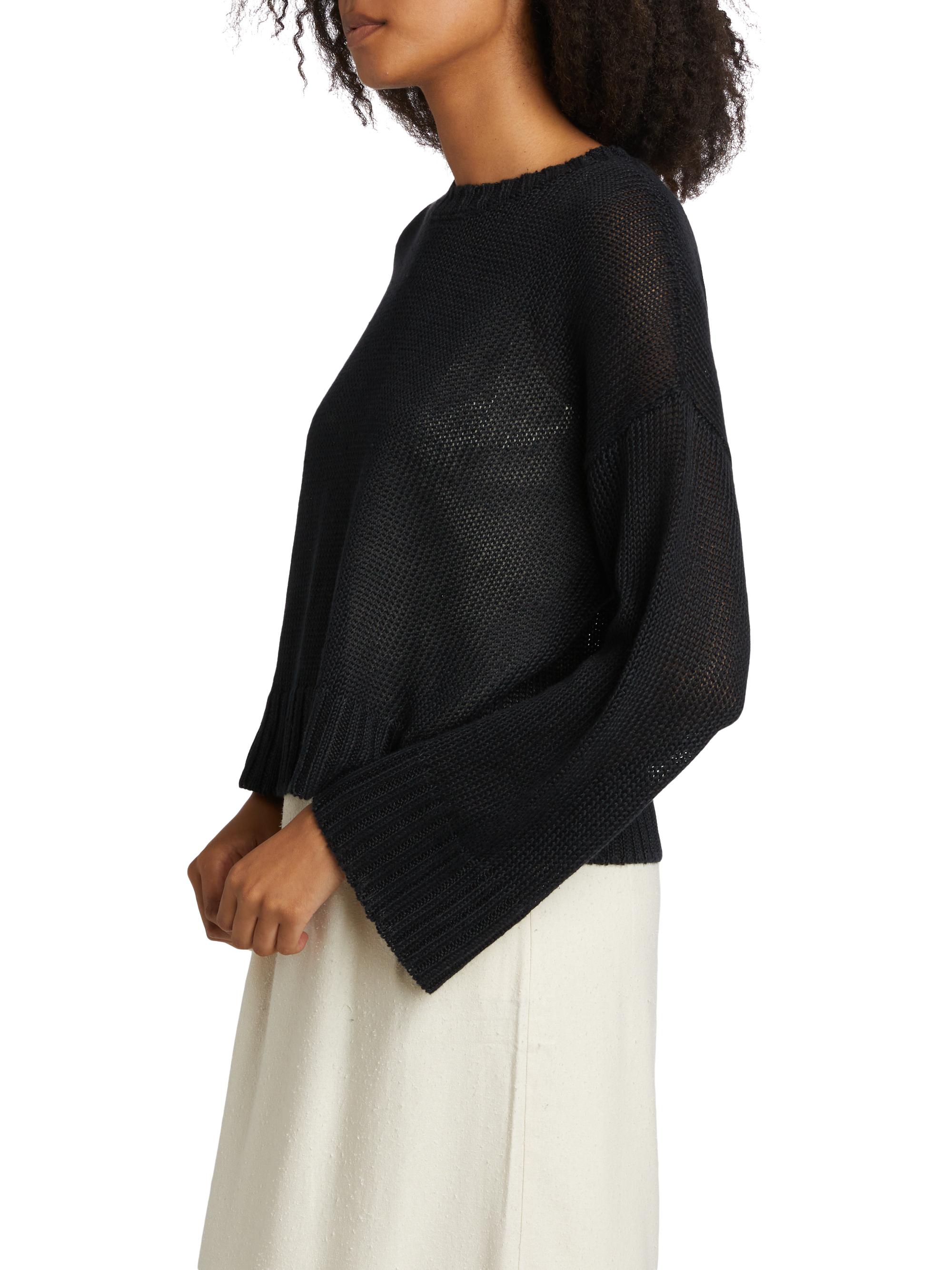 Jenni Kayne Cropped Linen Knit Crewneck Sweater | Saks Fifth Avenue