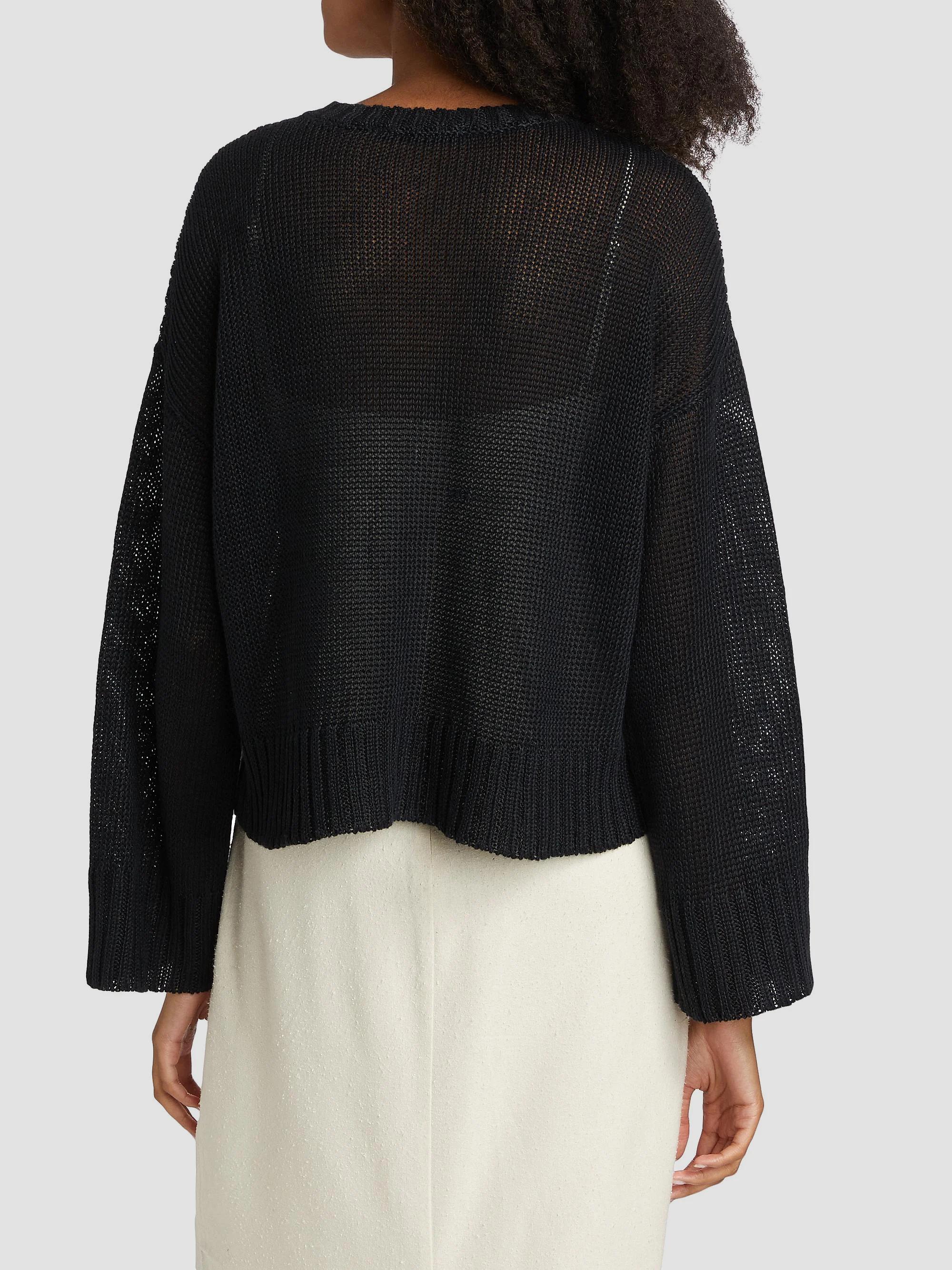Jenni Kayne Cropped Linen Knit Crewneck Sweater | Saks Fifth Avenue