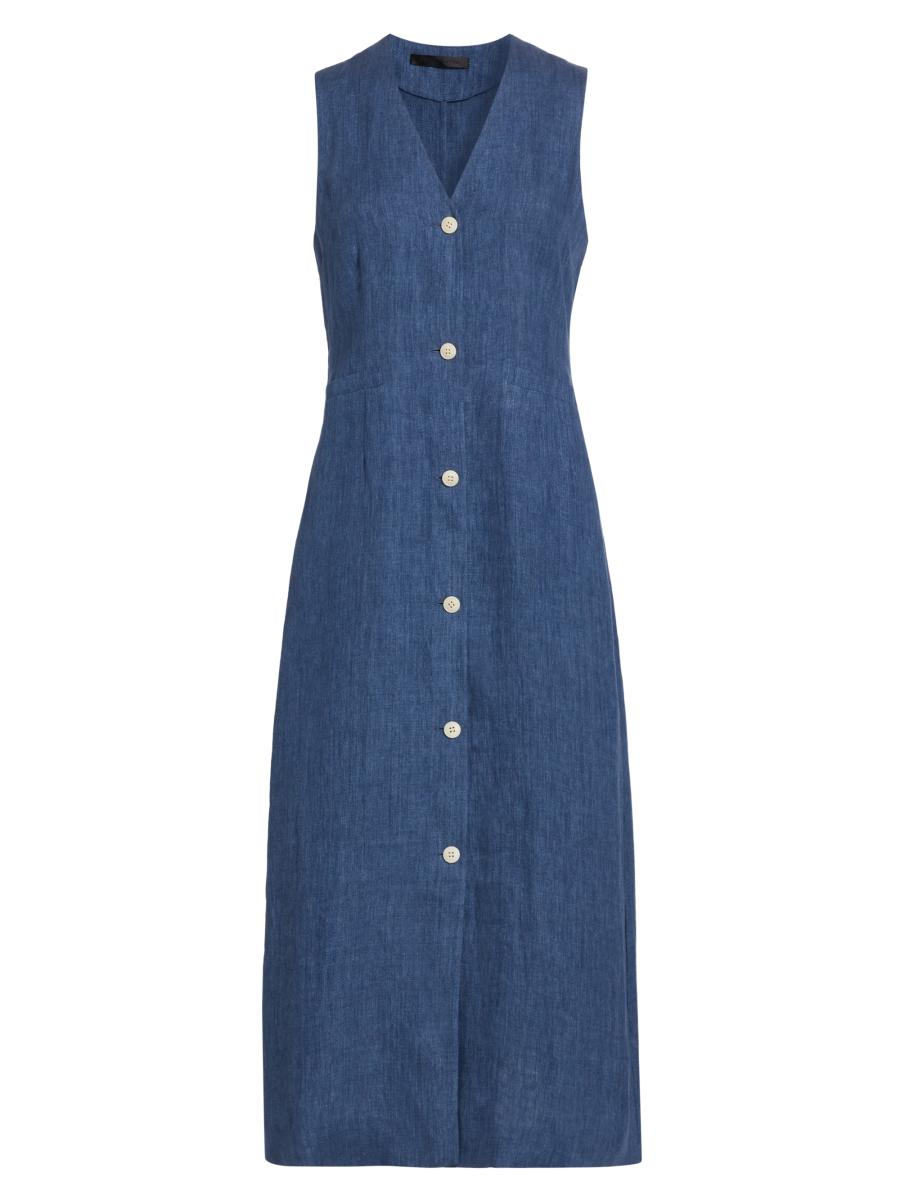 Jenni Kayne Women's Callan Linen Midi-dress In Blue