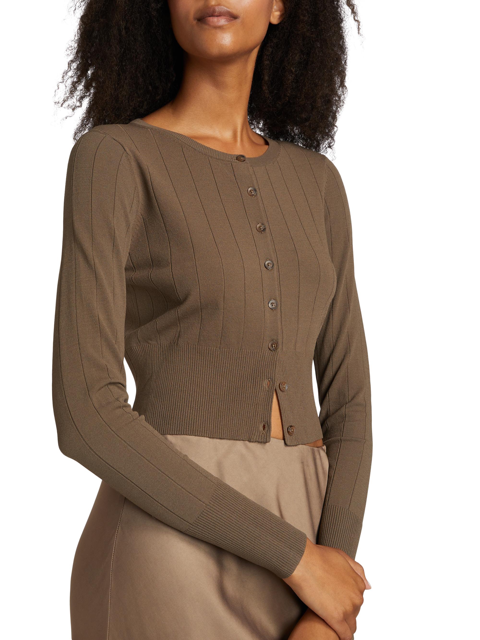 Jenni Kayne Finley Rib-Knit Crop Cardigan | Saks Fifth Avenue