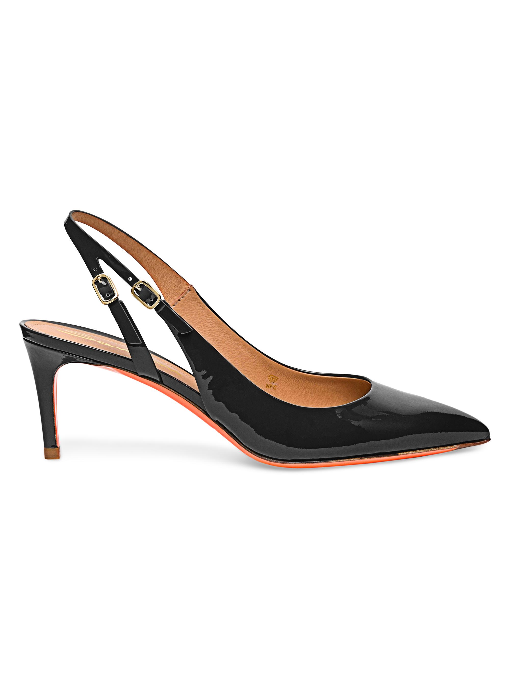 Santoni Women's Audrey Leather Slingback Pumps - Black