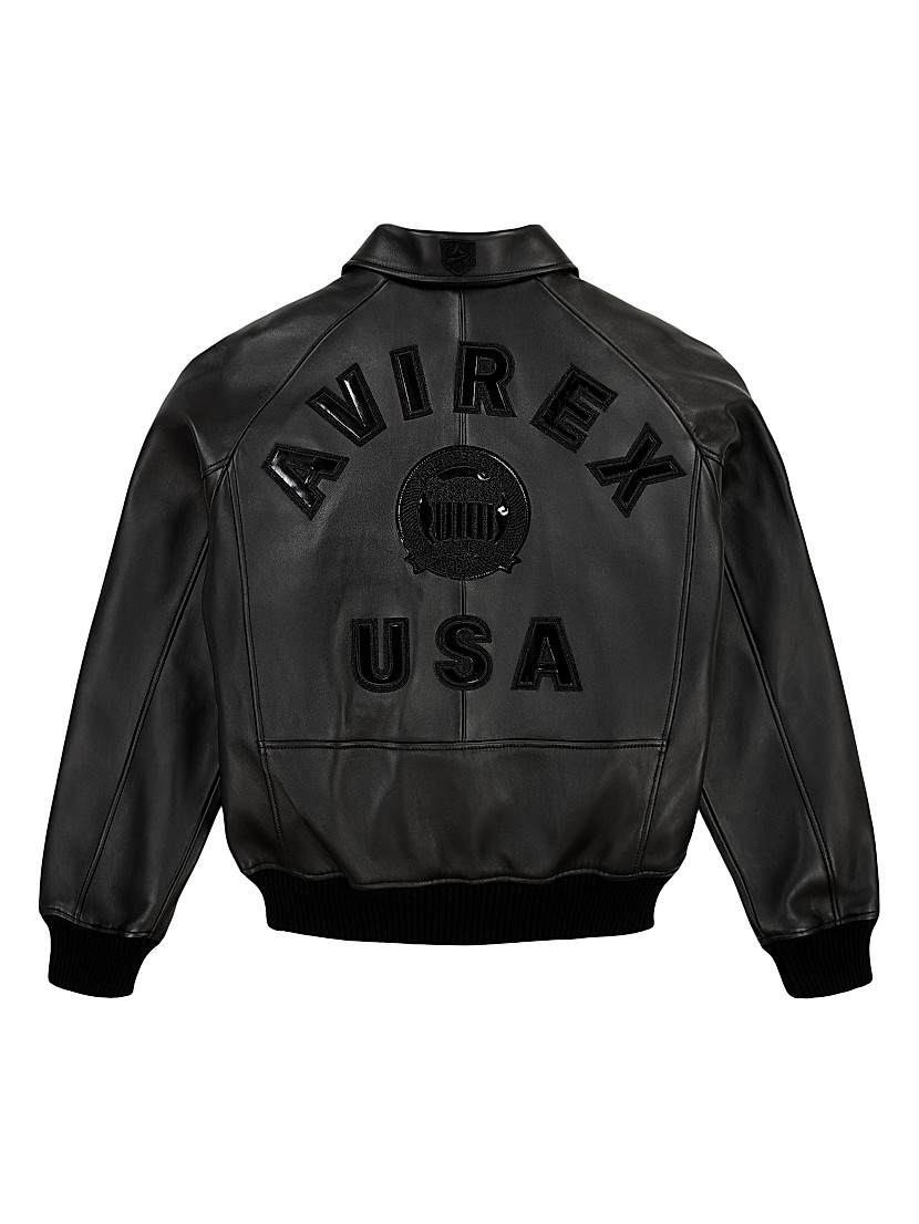 Shop Avirex Black Icon Leather Bomber Jacket | Saks Fifth Avenue Shop Avirex Black Icon Leather Bomber Jacket | Saks Fifth Avenue