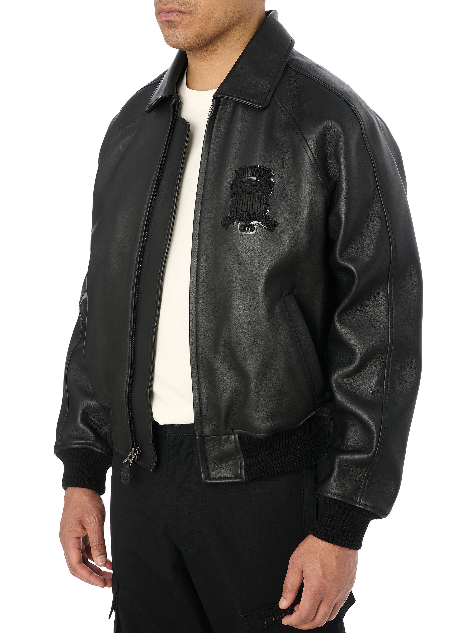 Avirex Black Icon Leather Bomber Jacket | Saks Fifth Avenue