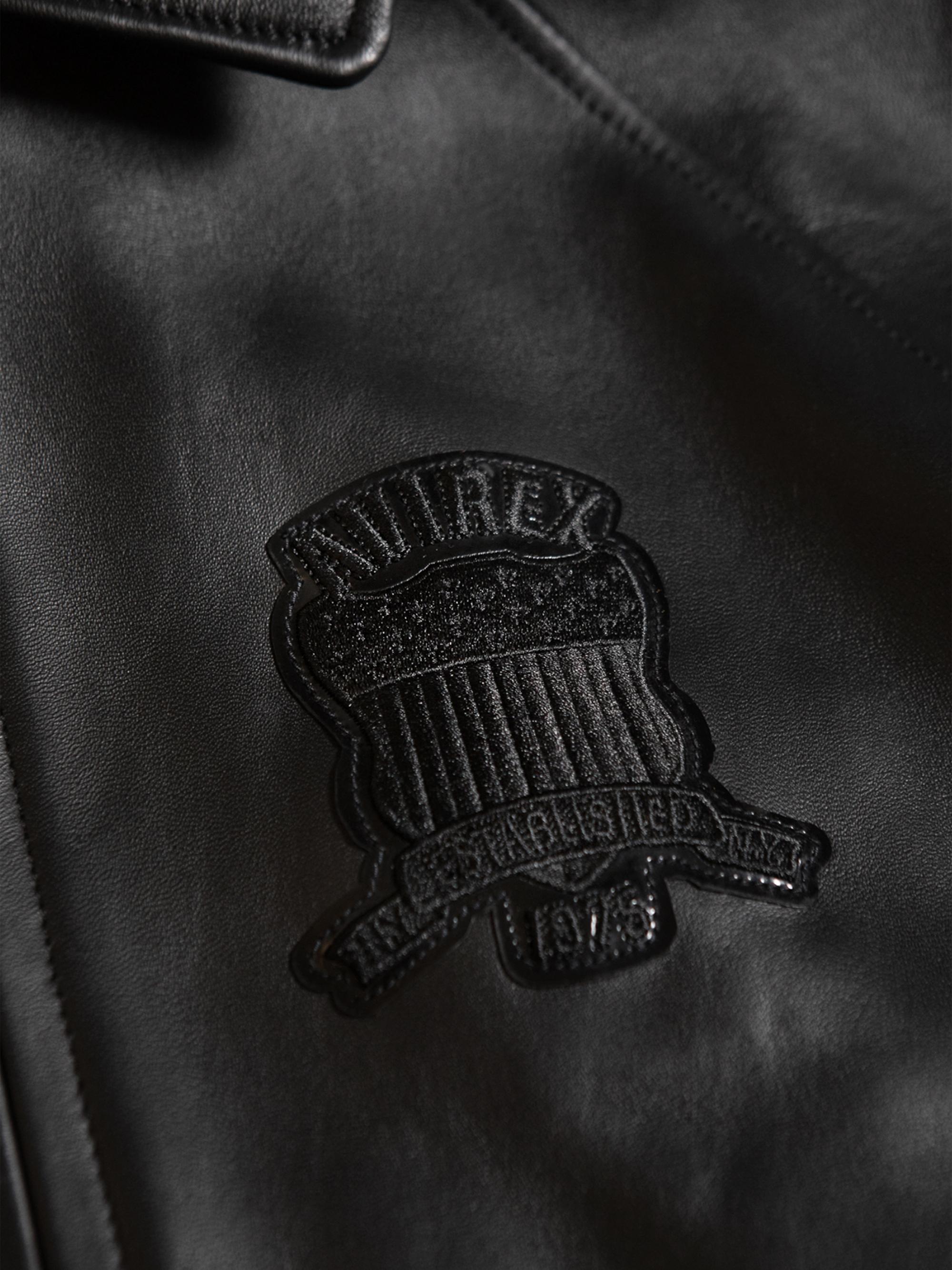 Avirex Black Icon Leather Bomber Jacket | Saks Fifth Avenue