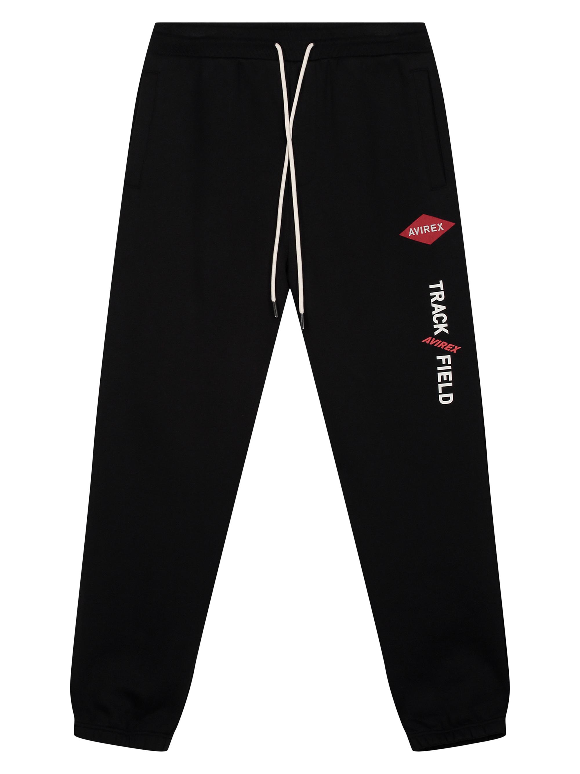 Avirex Men's Track N Field Cotton Joggers - Black