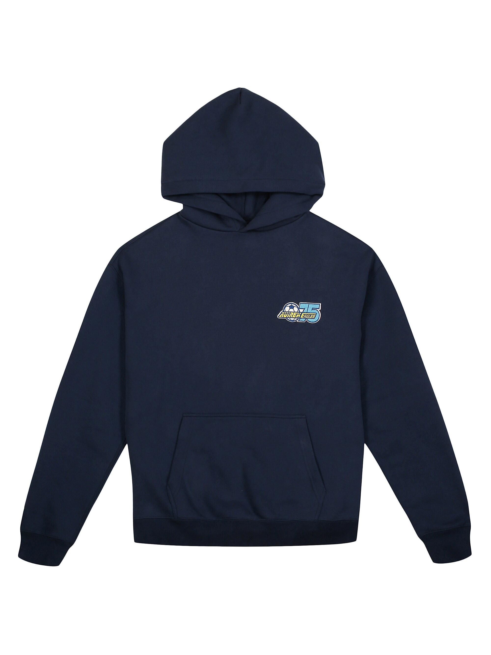 Avirex Men's Soccer League Graphic Cotton Hoodie - Navy Blue