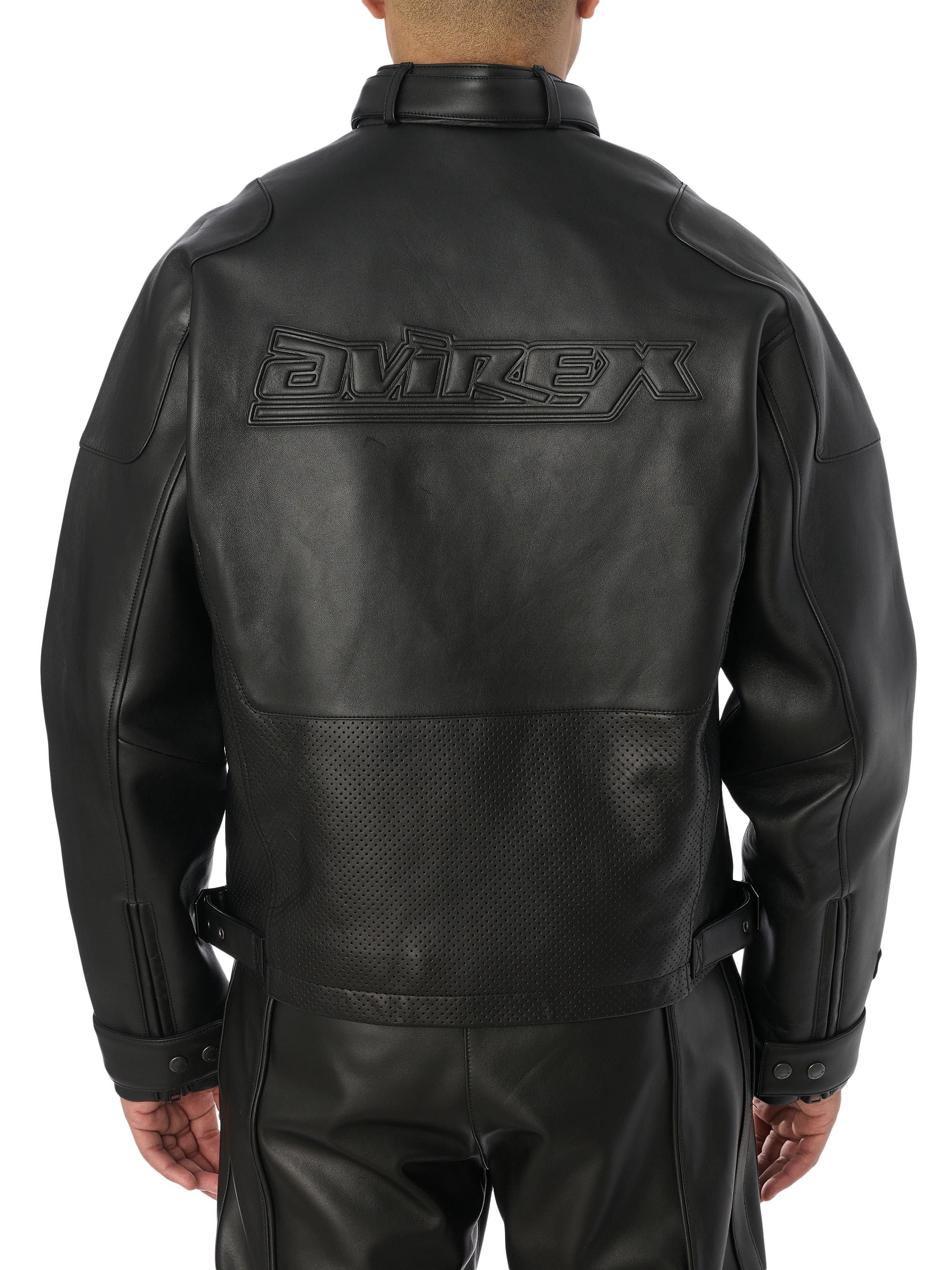 Avirex Black-Out Leather Racing Jacket | Saks Fifth Avenue
