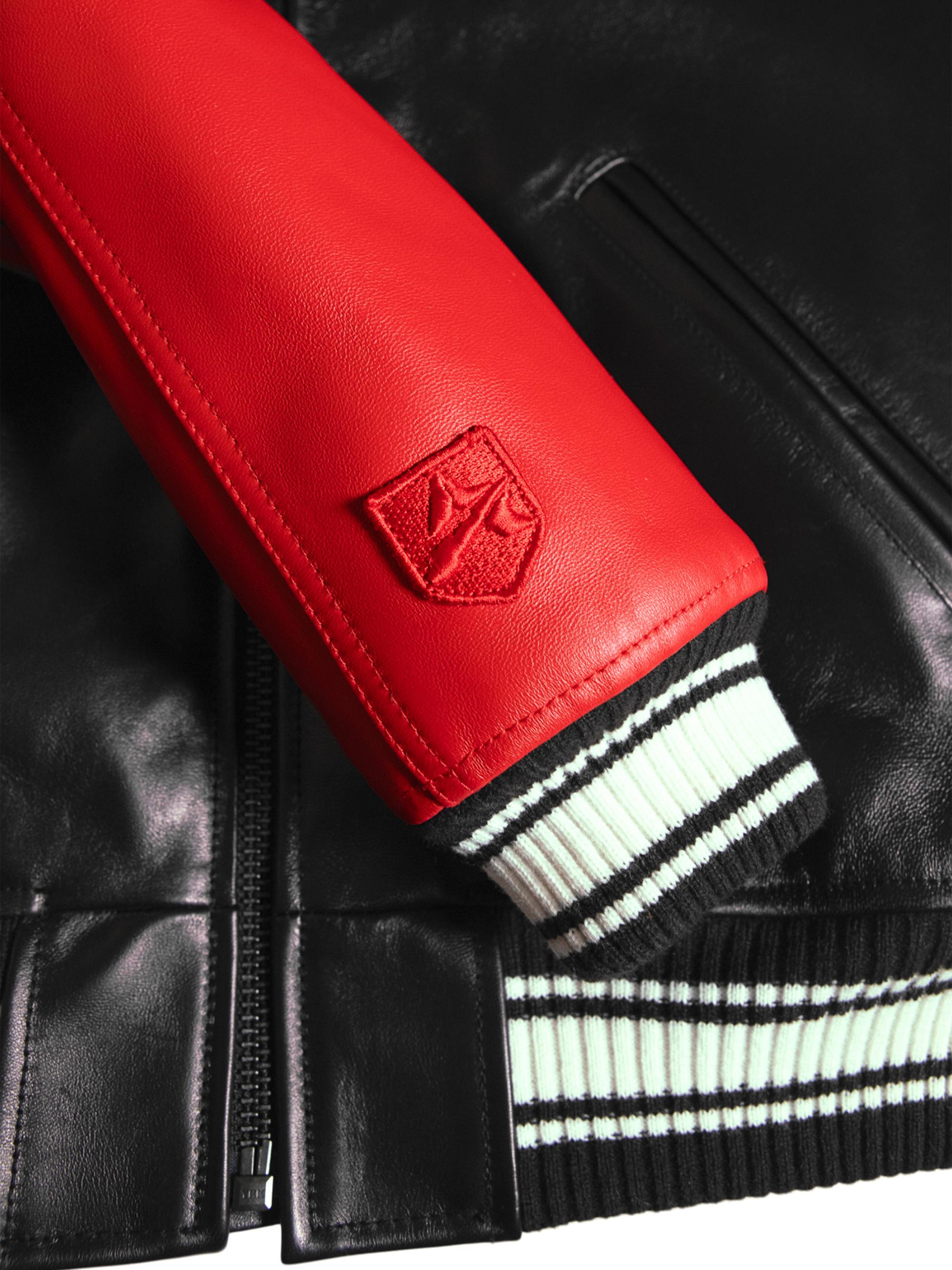 Shop Avirex Track N Field Leather Varsity Jacket | Saks Fifth Avenue