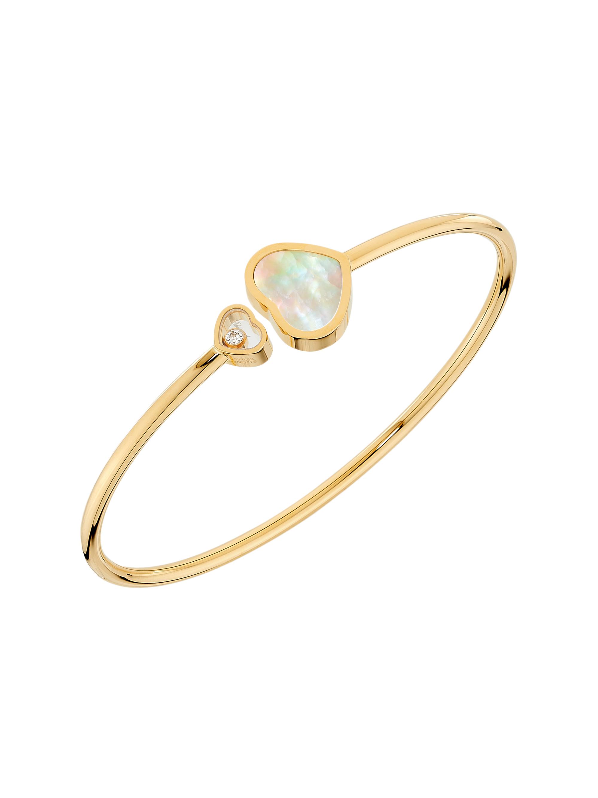 Chopard Women's Happy Hearts 18K Yellow Gold, 0.05 TCW Diamond & Mother-Of-Pearl Cuff - Yellow Gold
