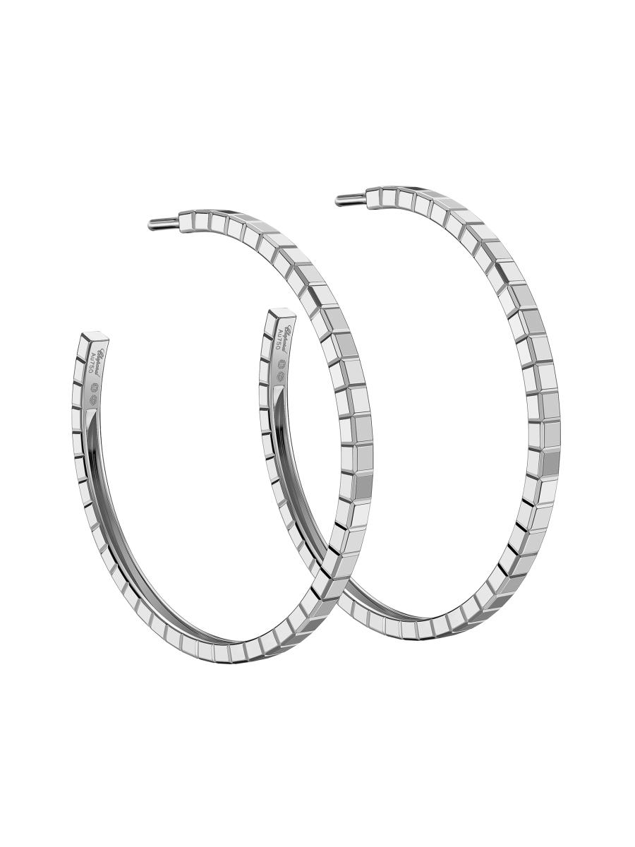 Chopard Women's Ice Cube 18k White Gold Hoop Earrings