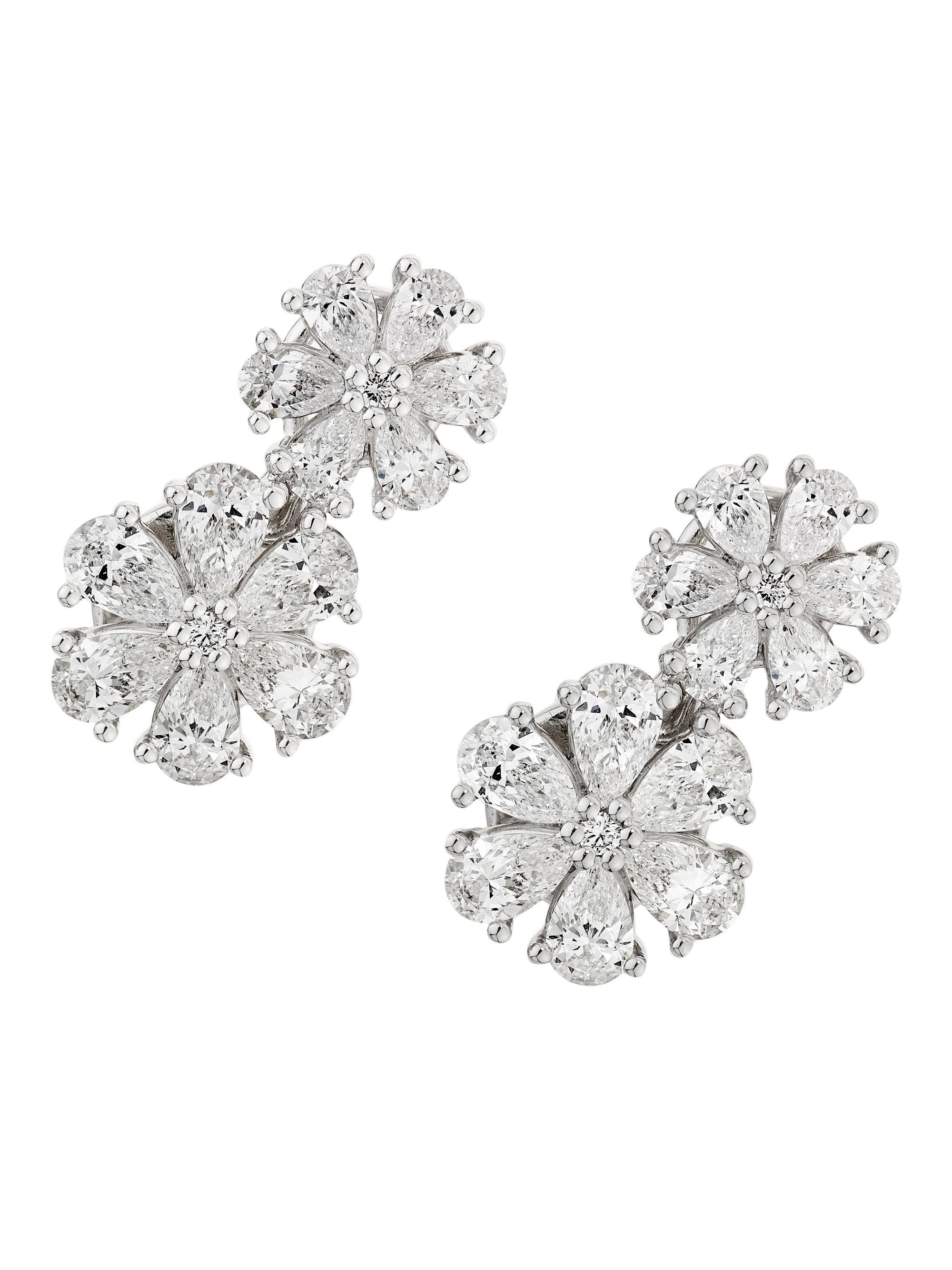 Chopard Women's LHeure Du Diamant 18K White Gold & 2.47 TCW Diamond Double-Flower Earrings - White Gold