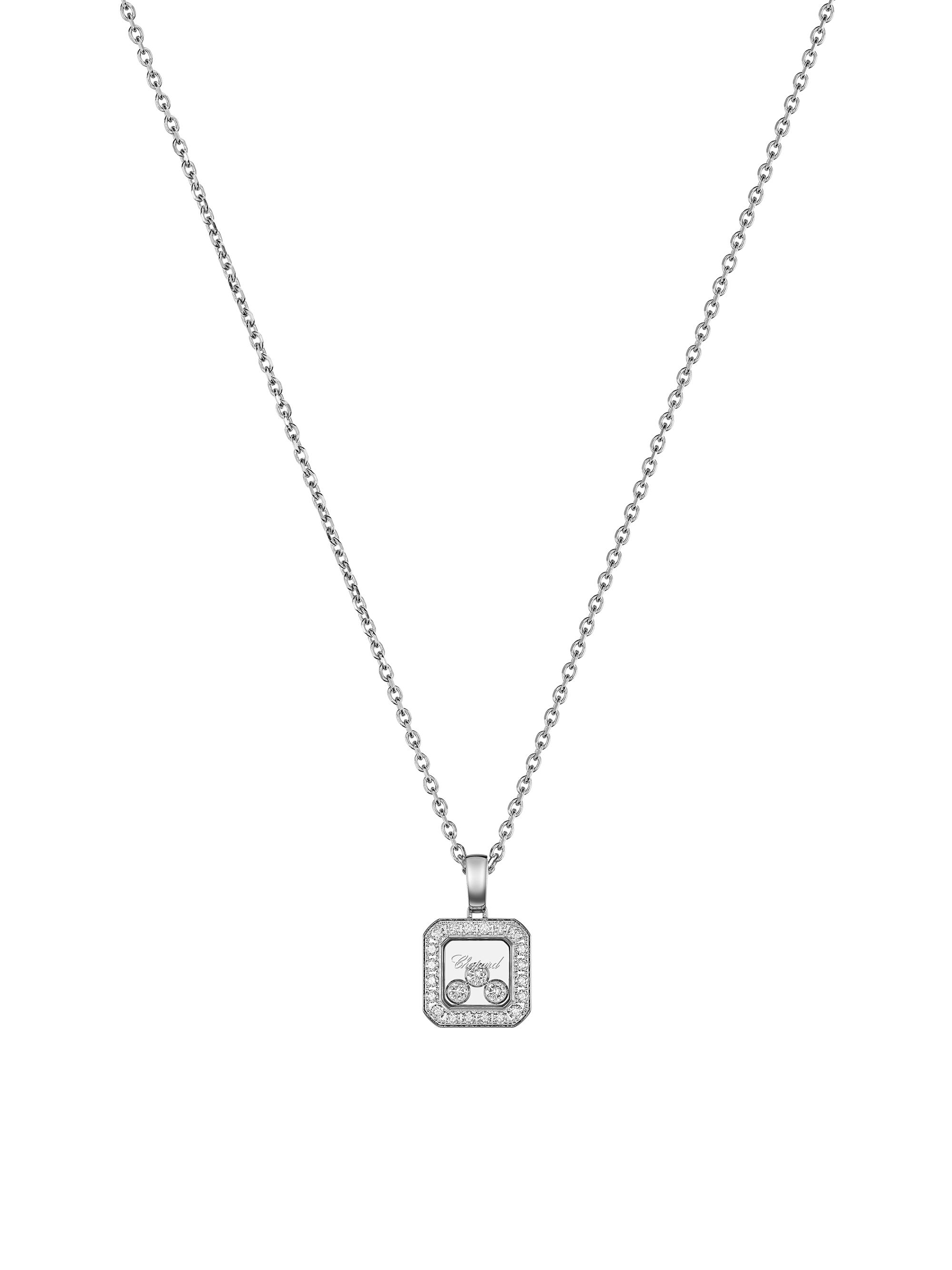 Chopard Women's Happy Diamonds 18K White Gold & 0.35 TCW Diamond Pendant Necklace - White Gold