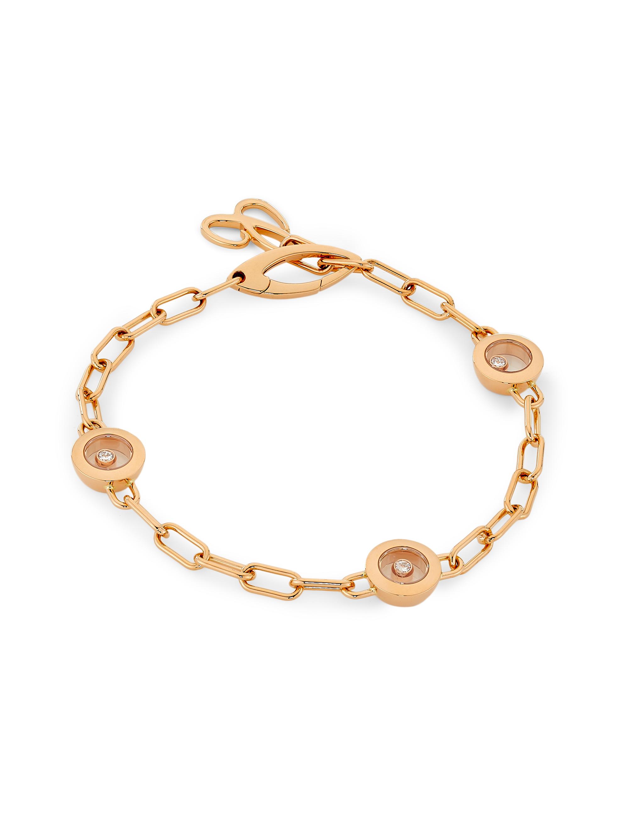 Chopard Women's Happy Diamonds 18K Rose Gold & 0.15 TCW Diamond Bracelet - Rose Gold