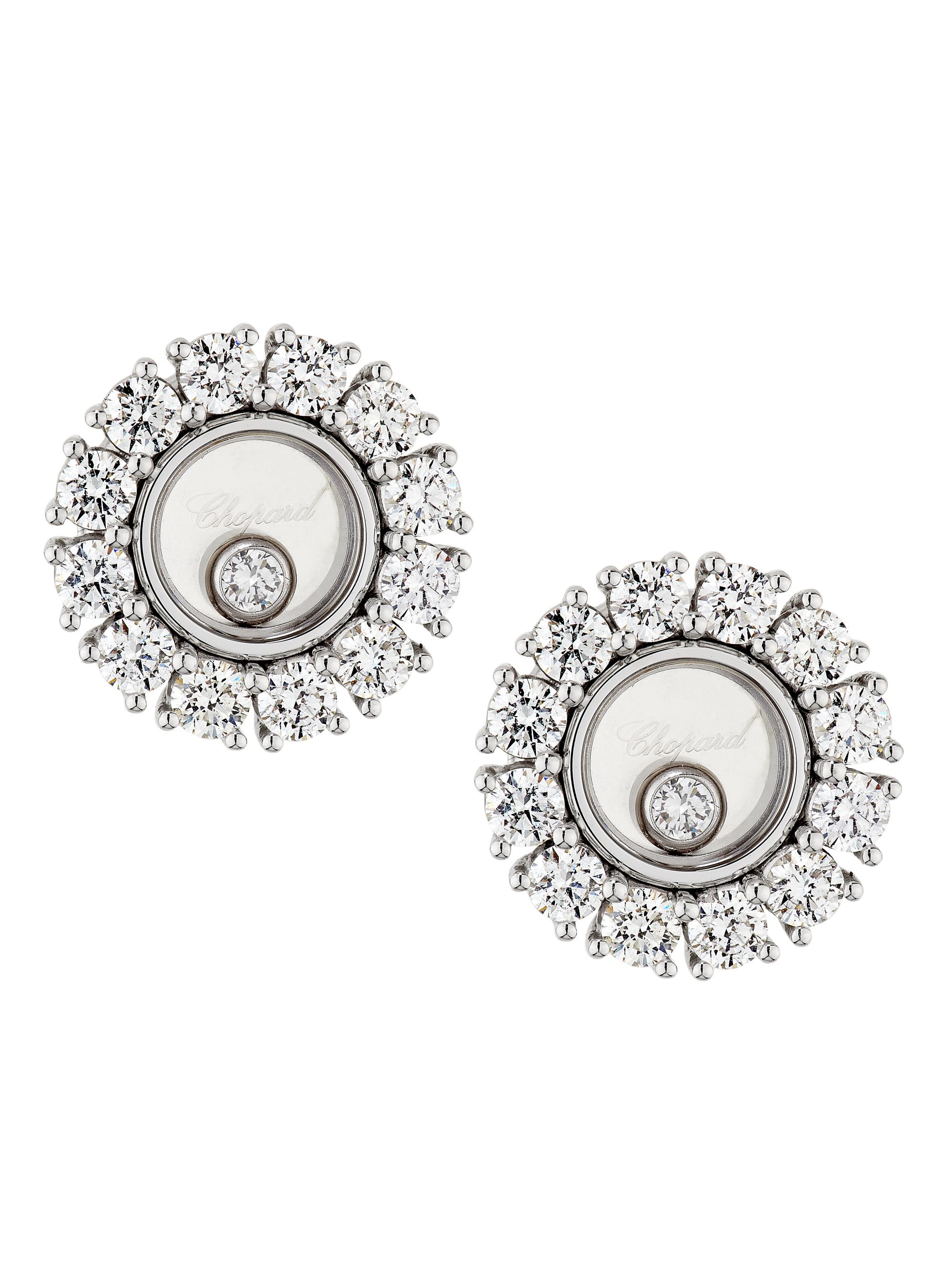 Chopard Women's Happy Diamonds 18K White Gold & 1.20 TCW Diamond Stud Earrings - White Gold