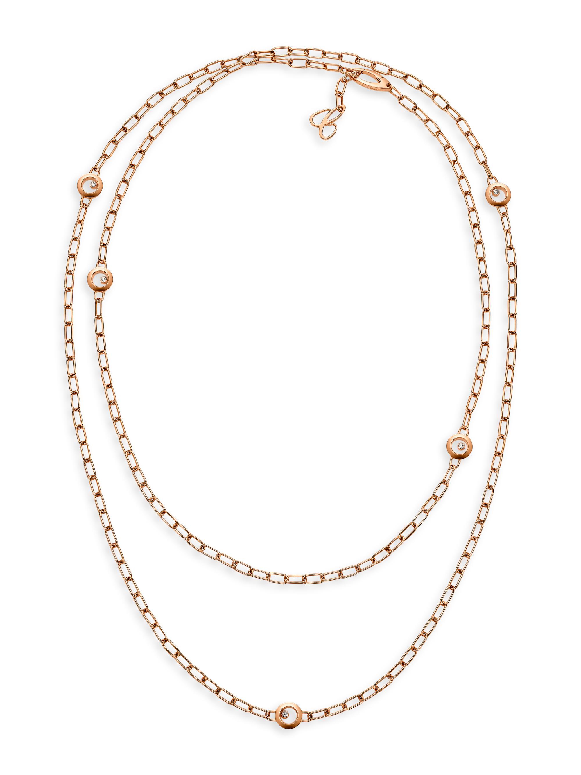 Chopard Women's Happy Diamonds 18K Rose Gold & 0.25 TCW Diamond Sautoir Necklace - Rose Gold