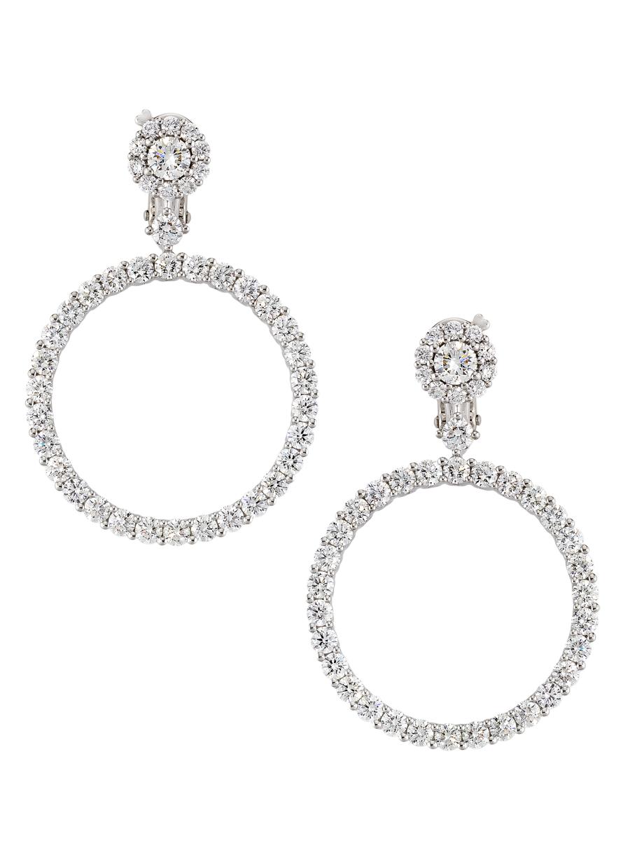 Chopard Women's Lheure Du Diamant 18k White Gold & 6.40 Tcw Diamond Earrings