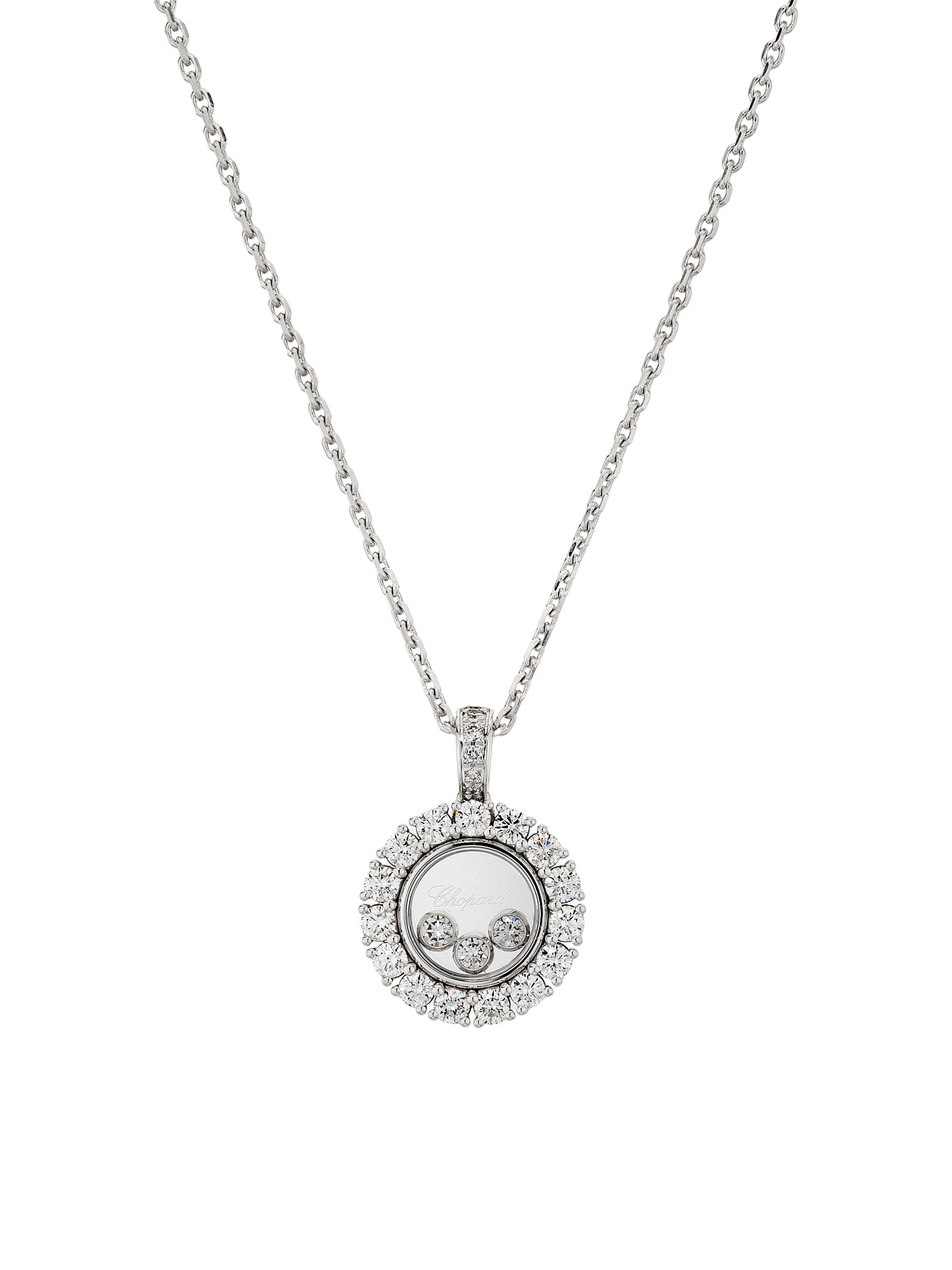Chopard Women's Happy Diamonds 18K White Gold & 0.89 TCW Diamond Pendant Necklace - White Gold