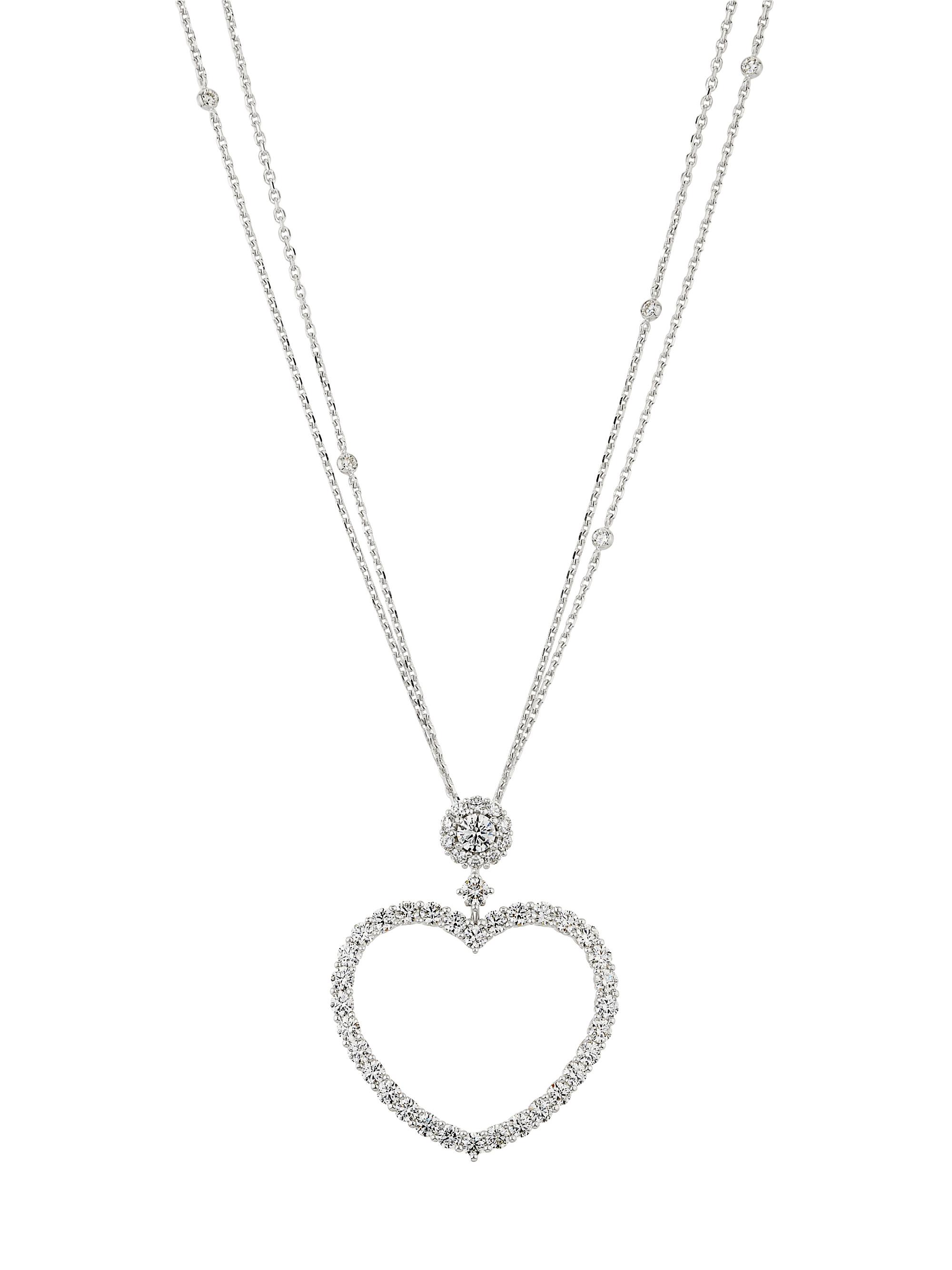 Chopard Women's LHeure Du Diamant 18K White Gold & 3.70 TCW Diamond Heart Pendant Necklace - White Gold