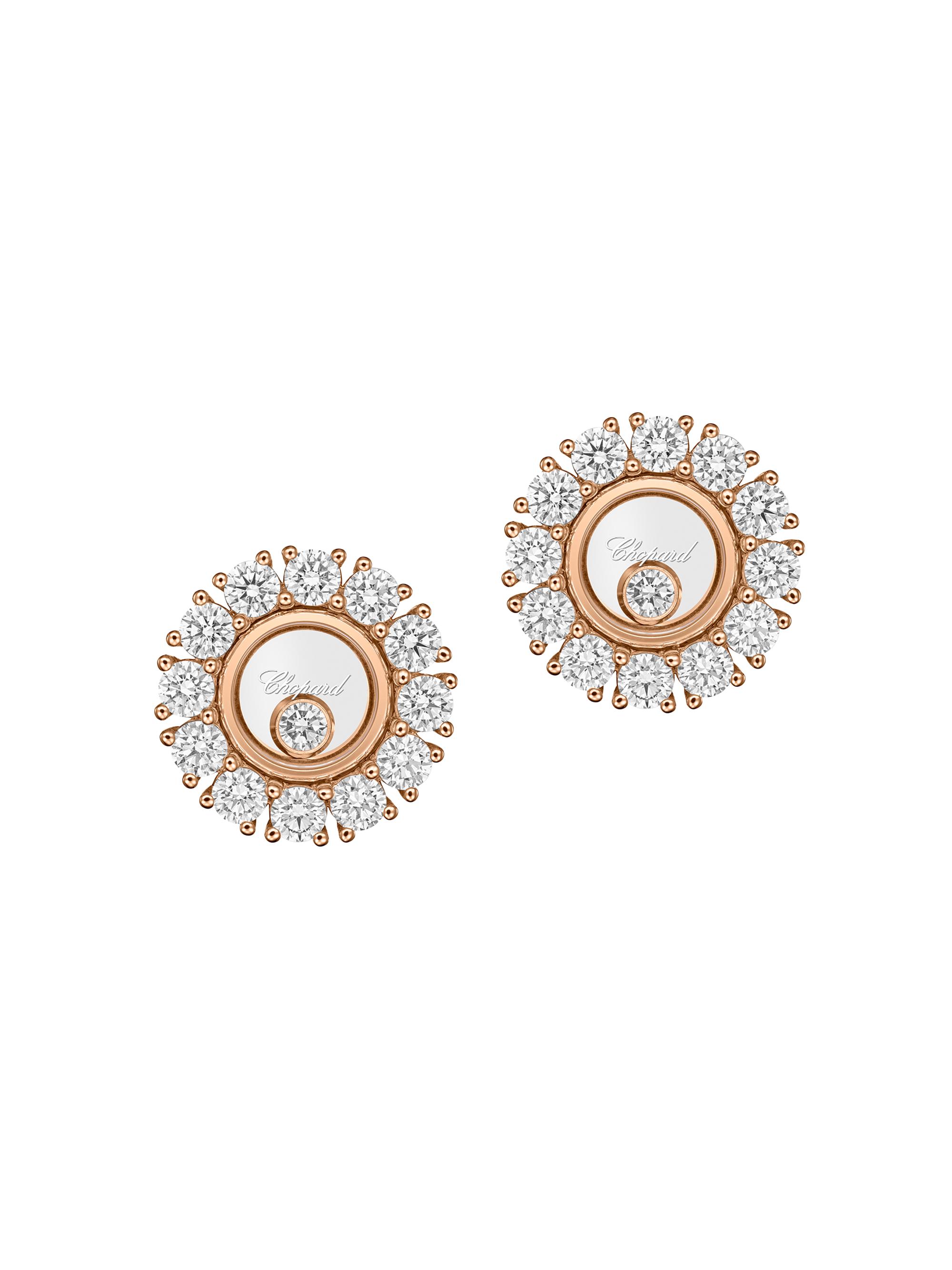 Chopard Women's Happy Diamonds 18K Rose Gold & 1.20 TCW Diamond Stud Earrings - Rose Gold