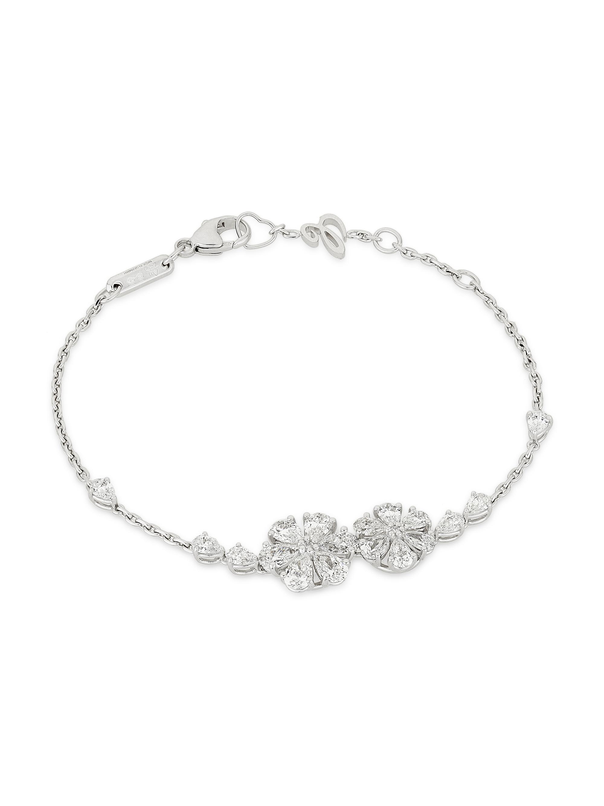 Chopard Women's LHeure Du Diamant 18K White Gold & 3.20 TCW Diamond Flower Bracelet - White Gold