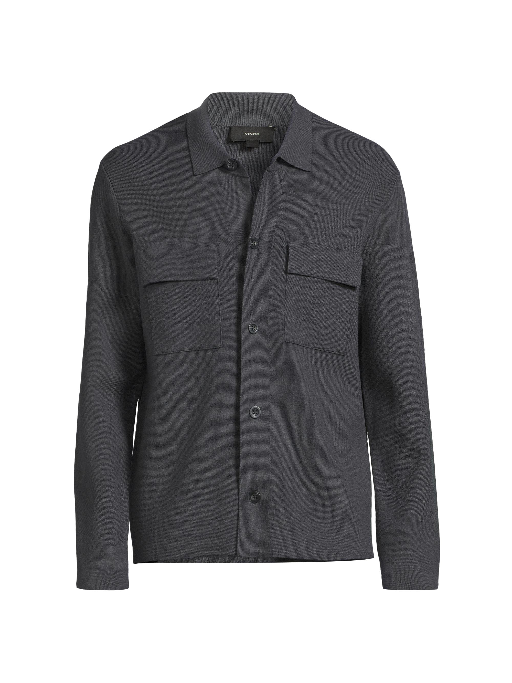 Vince Men's Milano Shirt Jacket - Light Carbon