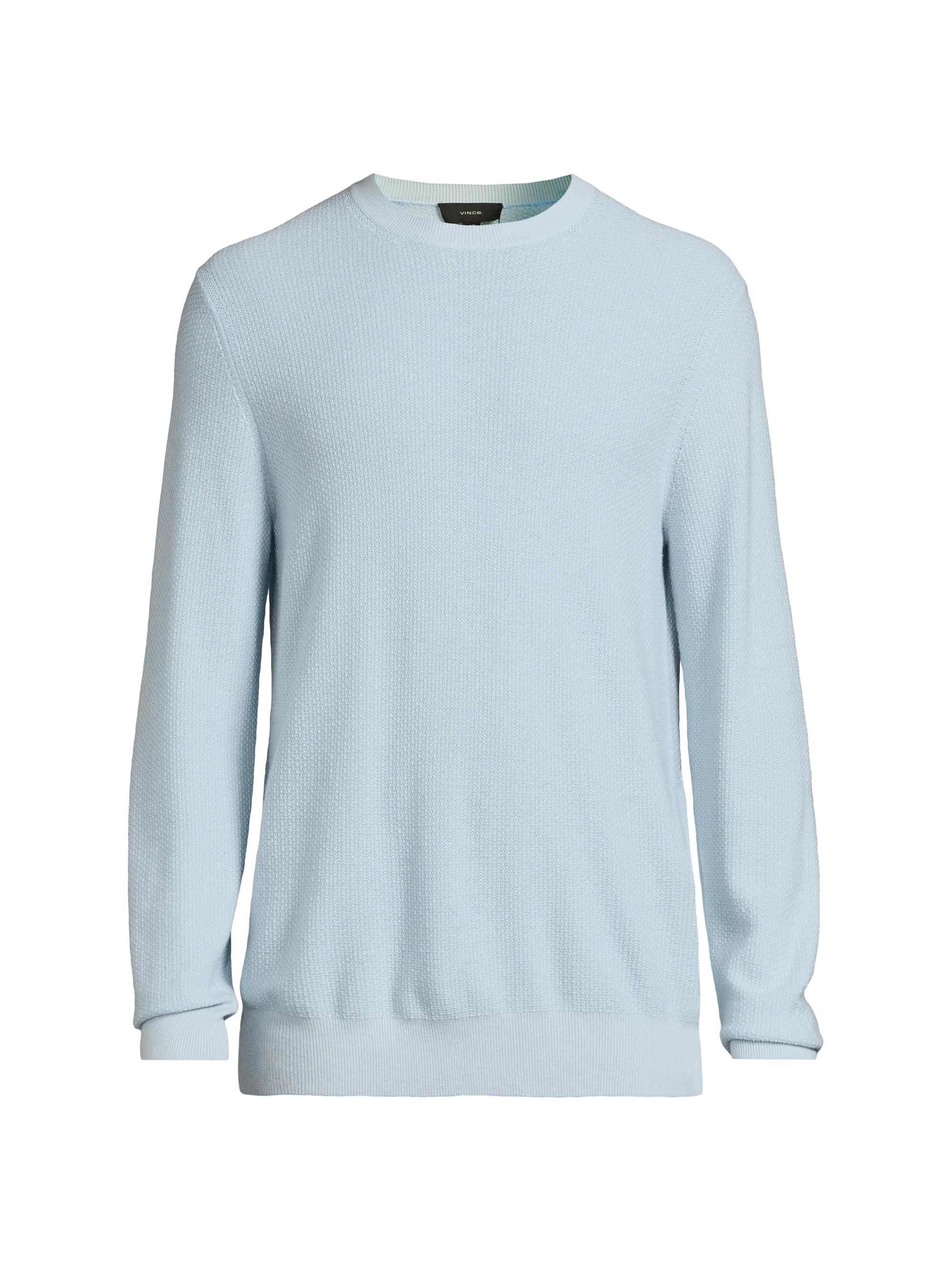 Vince Men's Geo Jacquard Long-Sleeve Crewneck Sweater - Whitecap Classic Cream