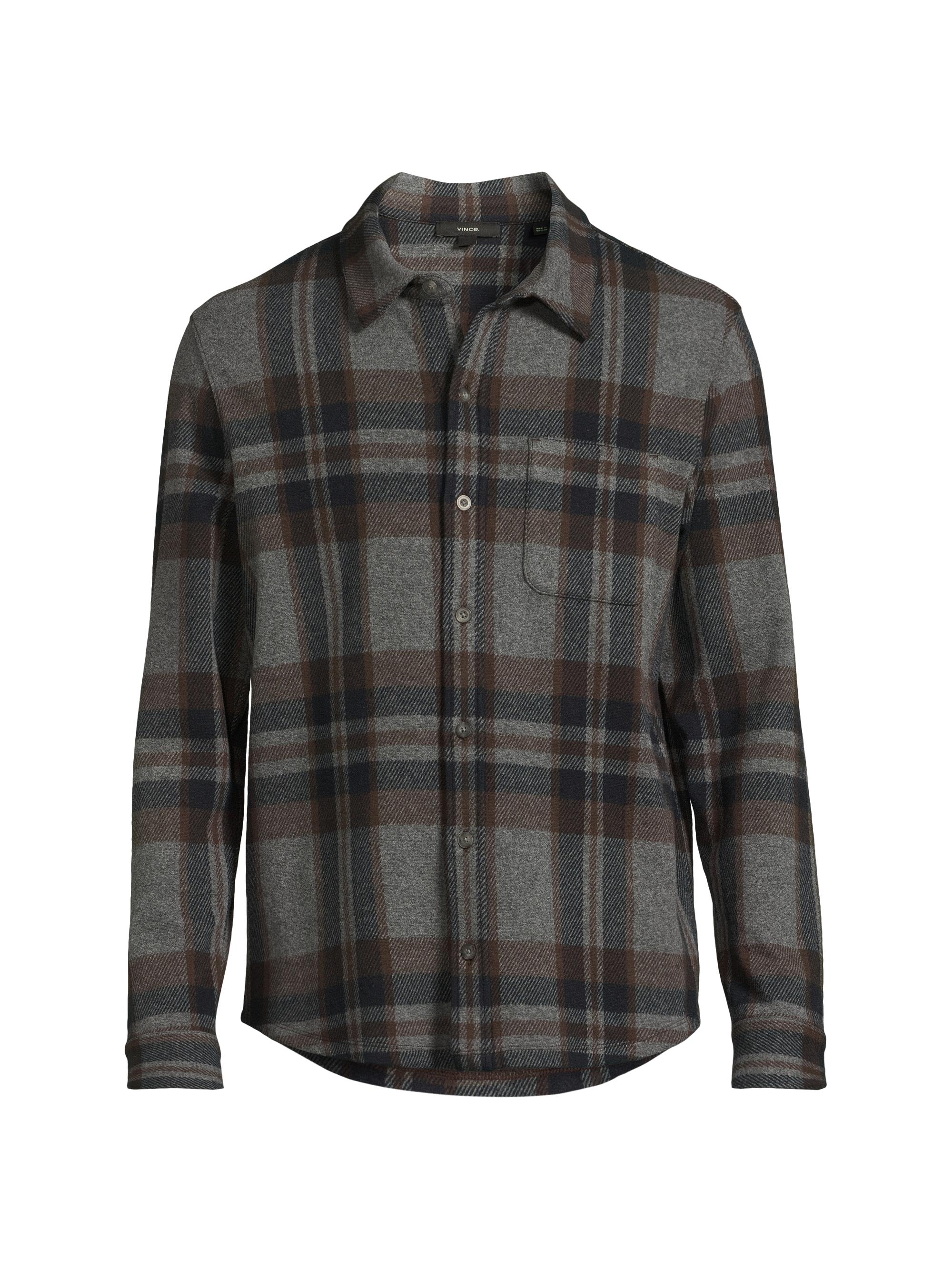Theory Irving Shadow Plaid Flannel Shirt | Saks Fifth Avenue