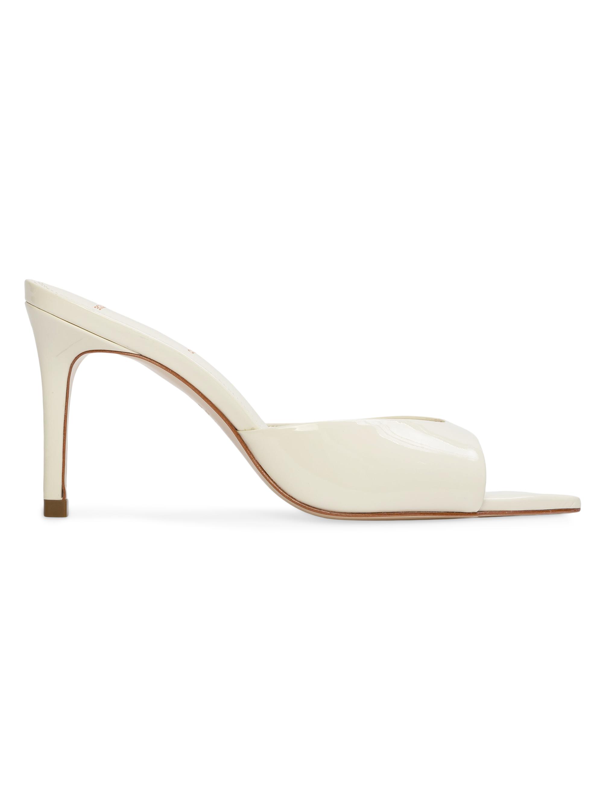 Black Suede Studio Women's Brea 80MM Patent Leather Mules - Coconut