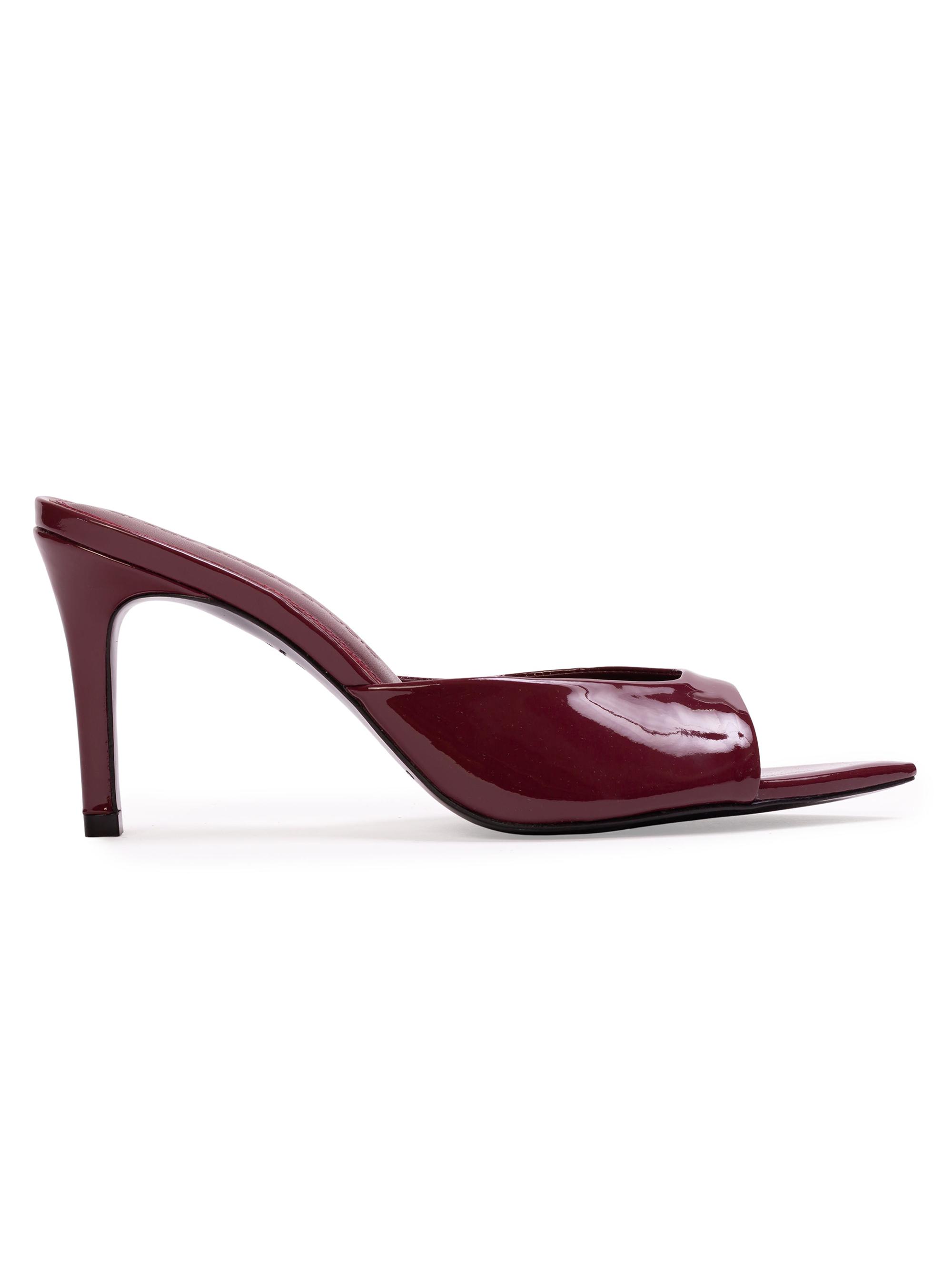 Black Suede Studio Women's Brea 80MM Patent Leather Mules - Ruby Patent Leather