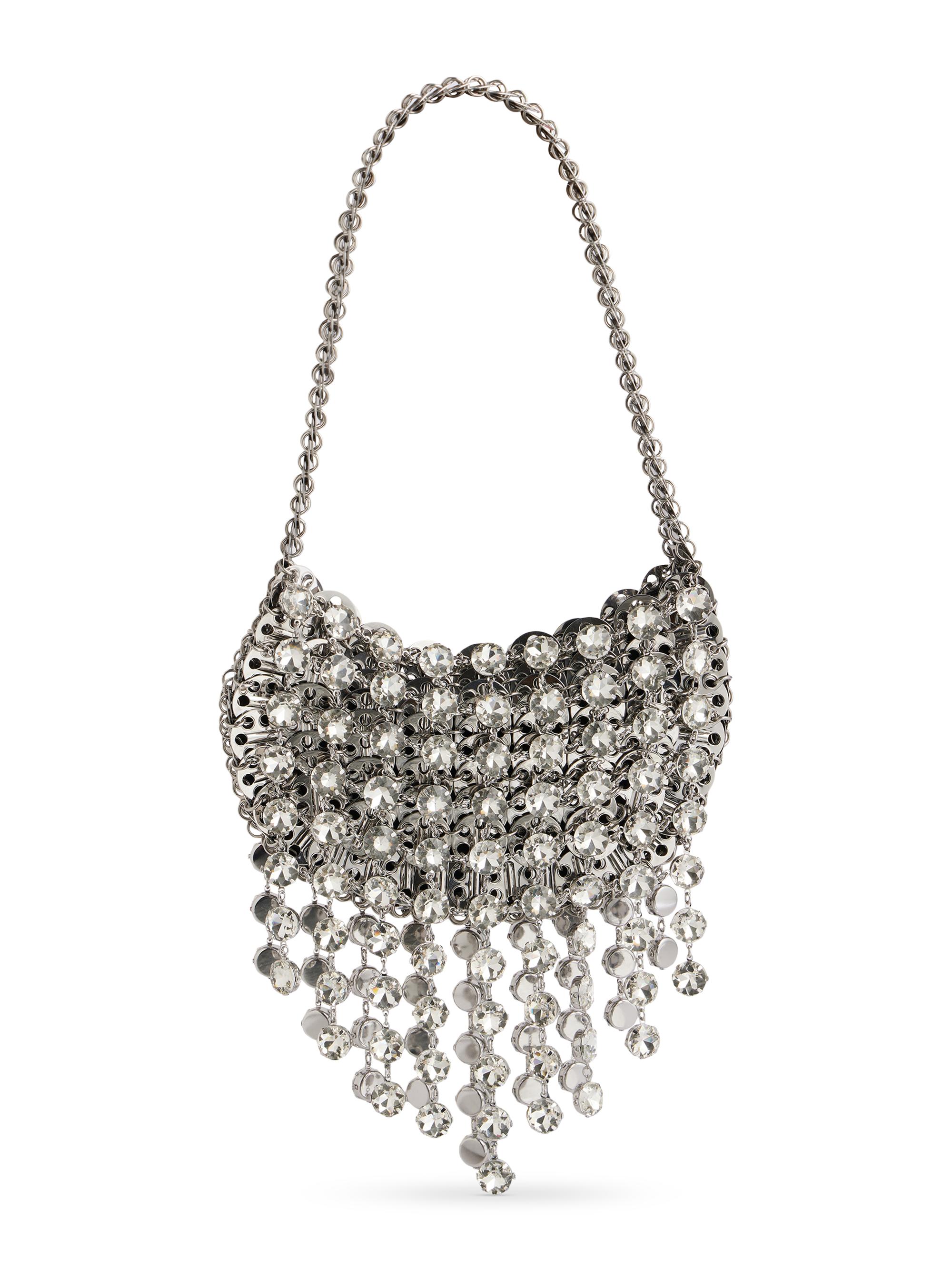 Rabanne Women's Show Crystal-Embellished Fringed Shoulder Bag - Silver
