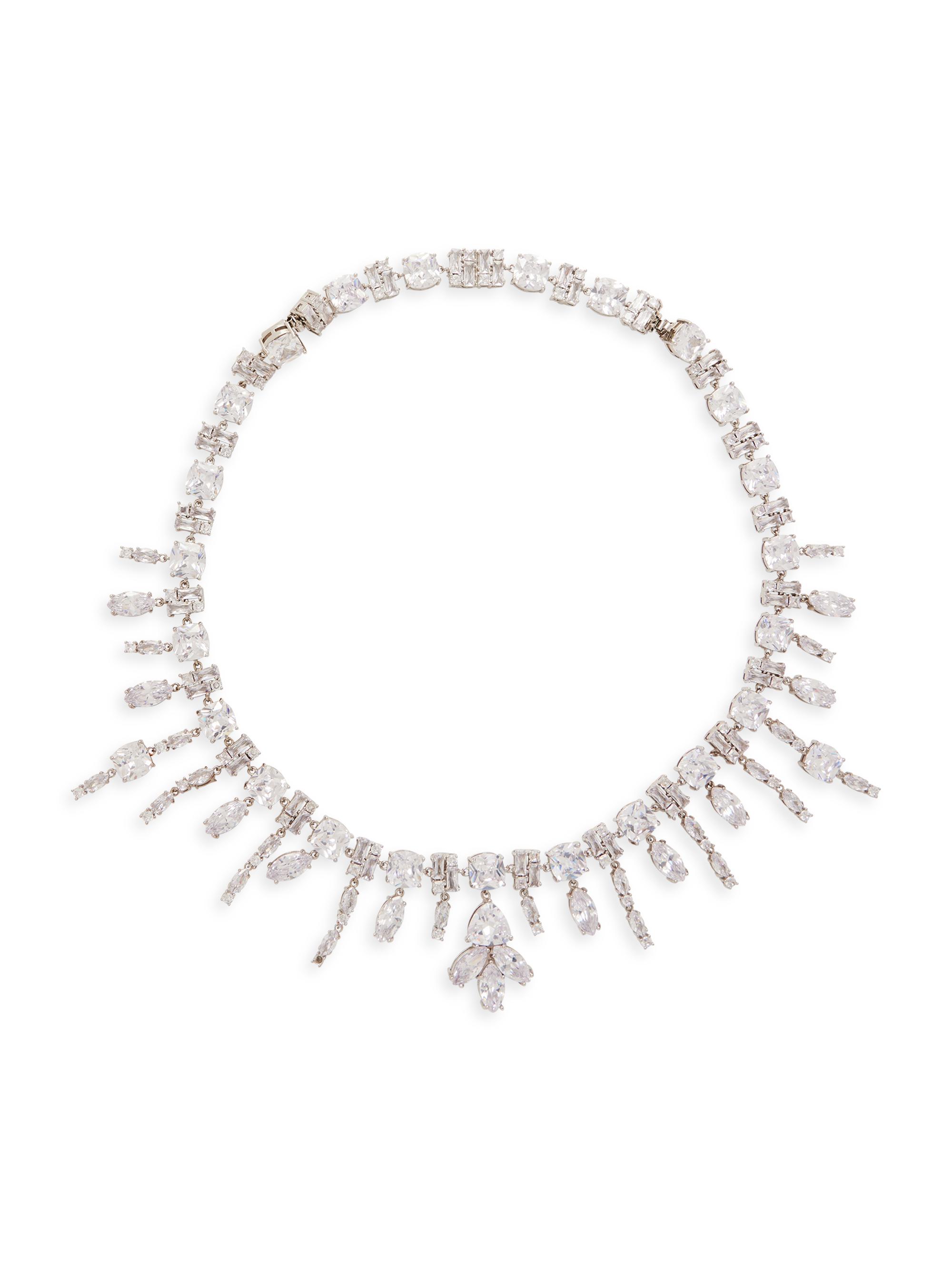 Rabanne Women's Brass & Zirconium Necklace - Silver