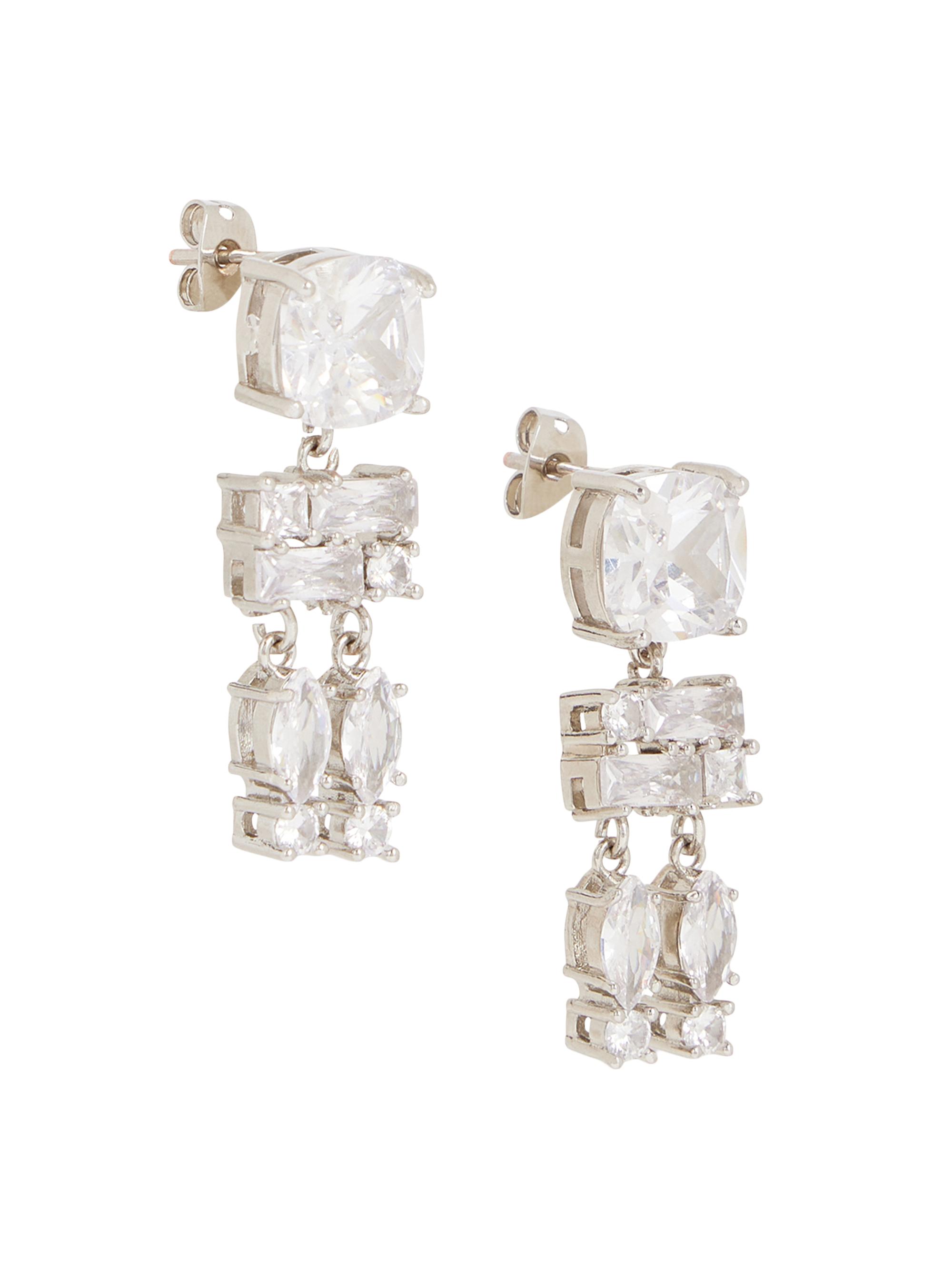 Rabanne Women's Zirconium & Brass Earrings - Silver