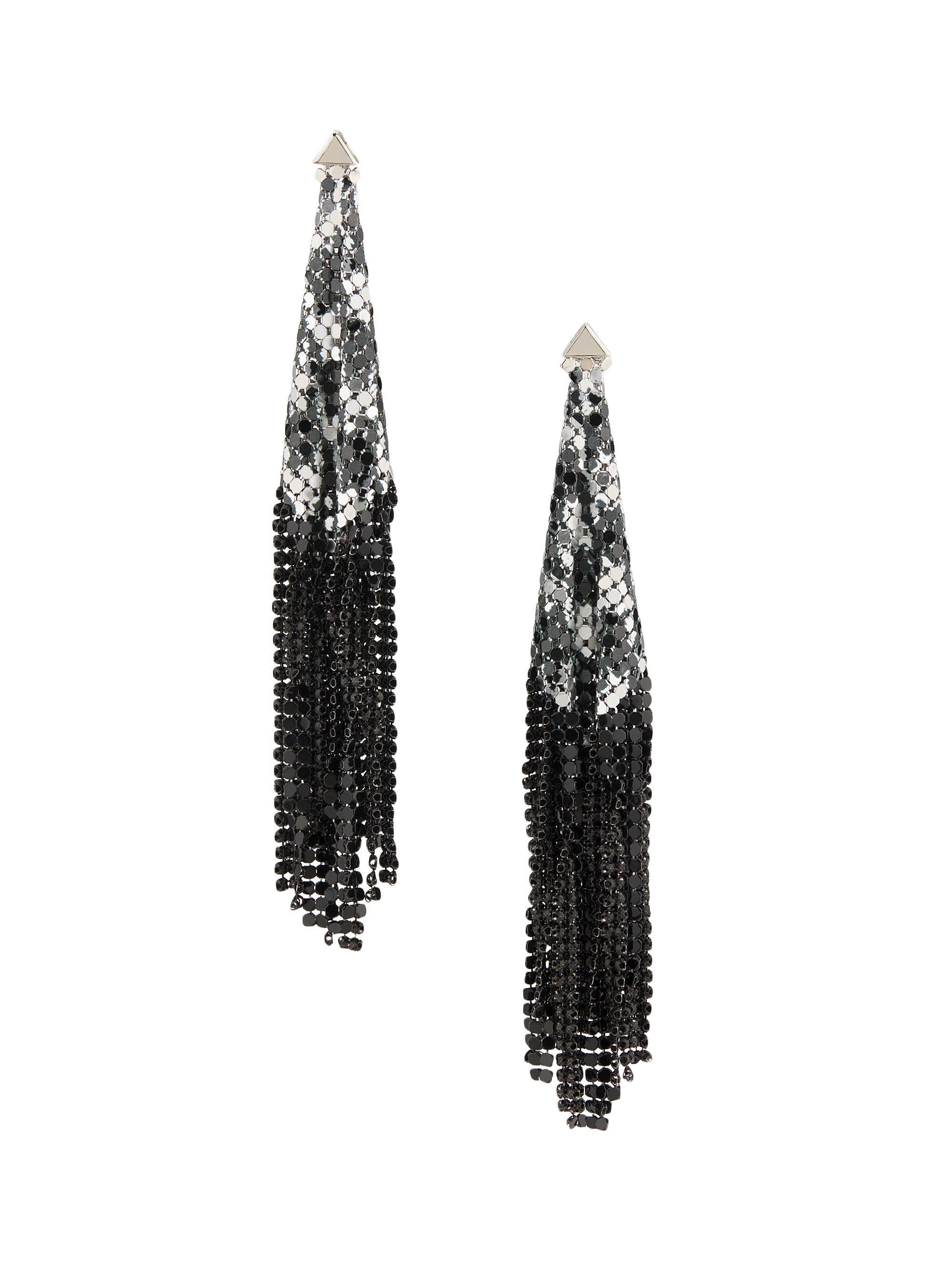 Rabanne Women's Silvertone Chainmail Earrings - Silver Black