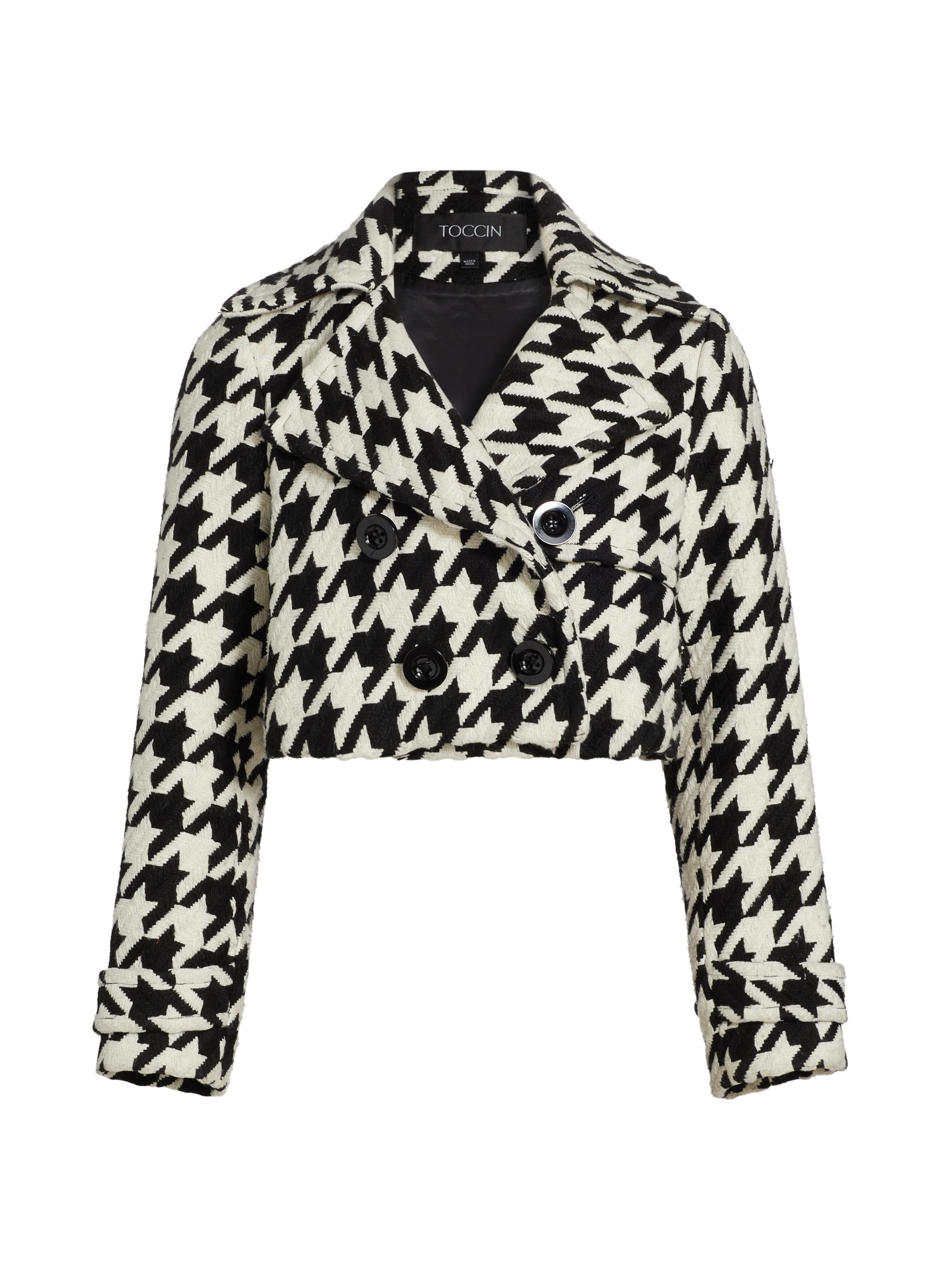 Toccin Women's Ally Houndstooth Double-Breasted Jacket - Jet Optic