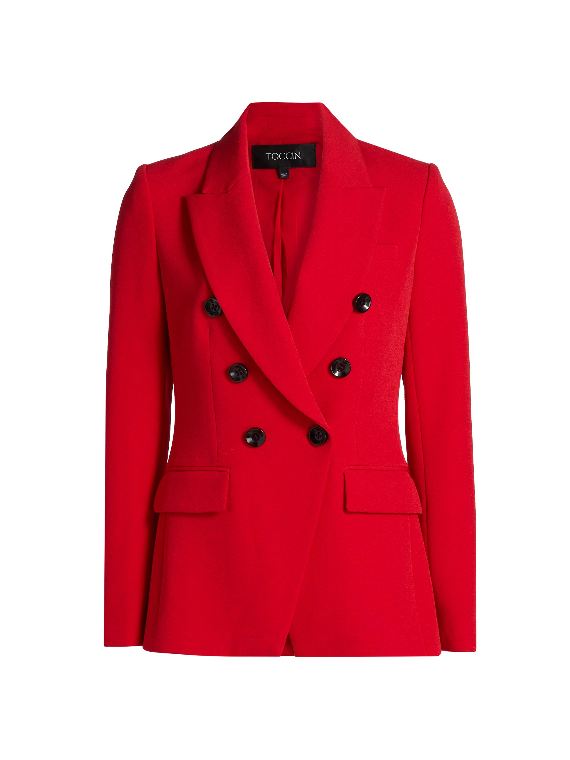Toccin Women's Kylie Double-Breasted Blazer - Red
