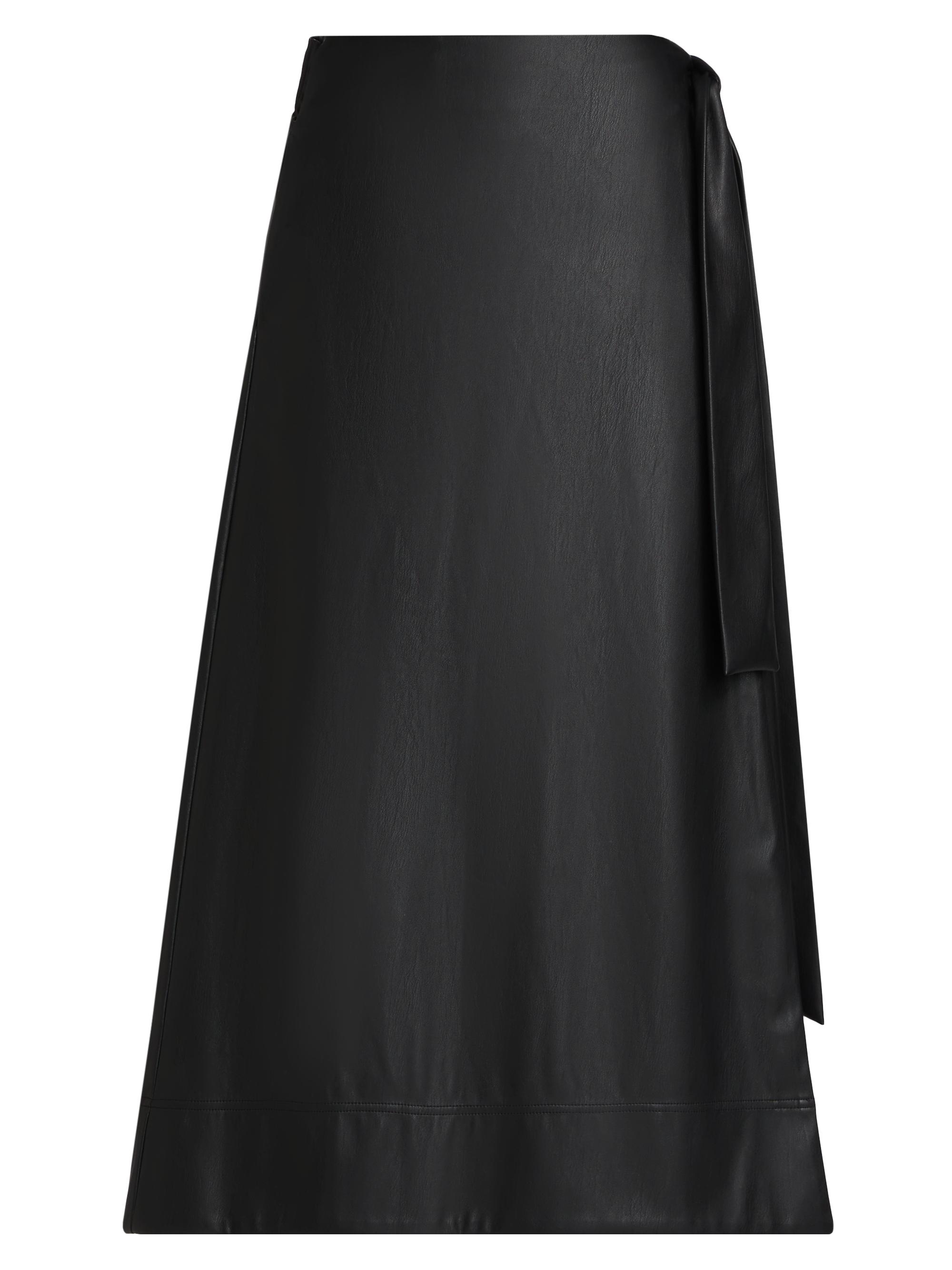 Toccin Women's Beatrice Vegan Leather Wrap Midi-Skirt - Jet