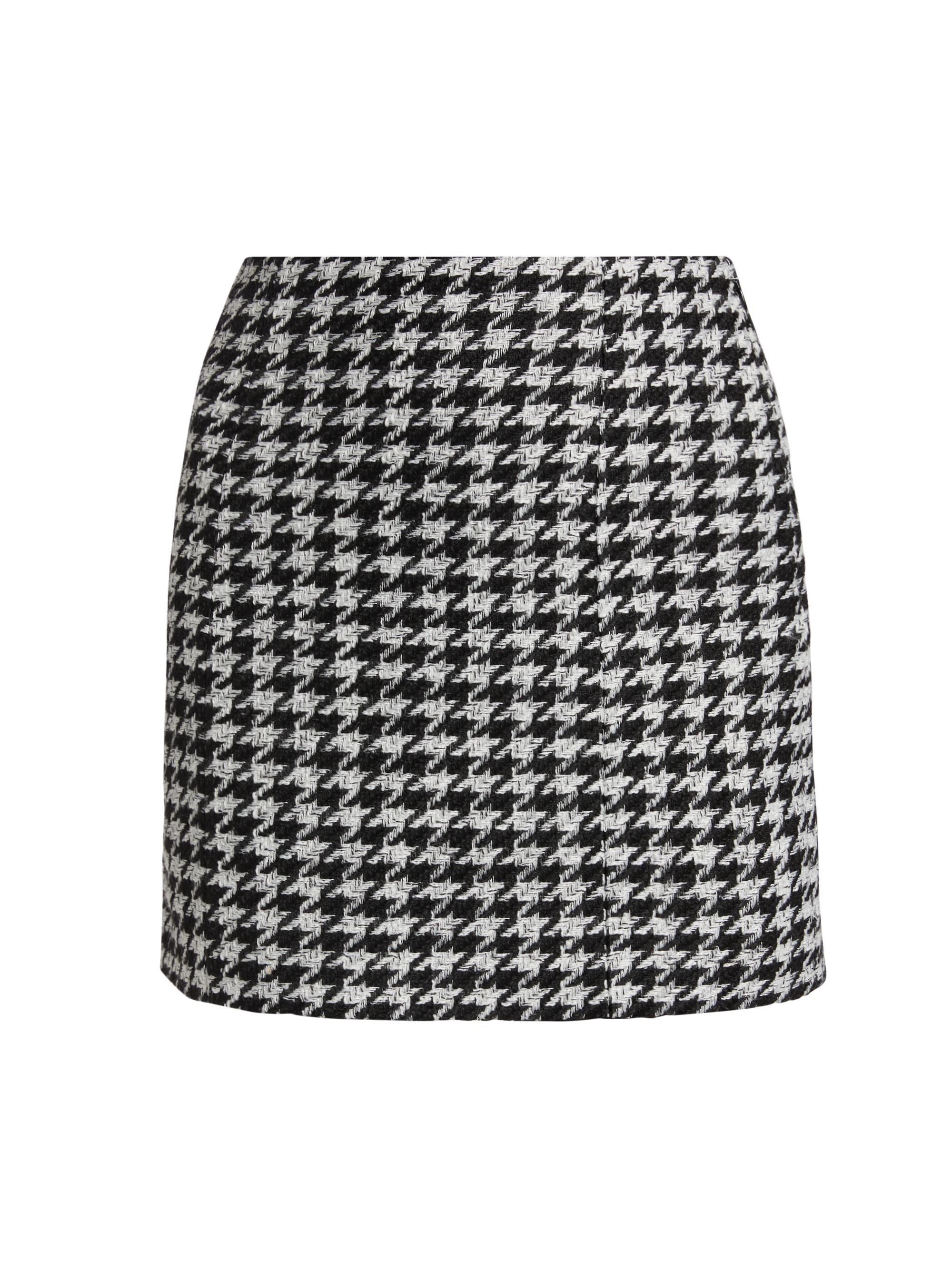 Favorite Daughter Women's First Wife Houndstooth A-Line Miniskirt - Black And White Multi