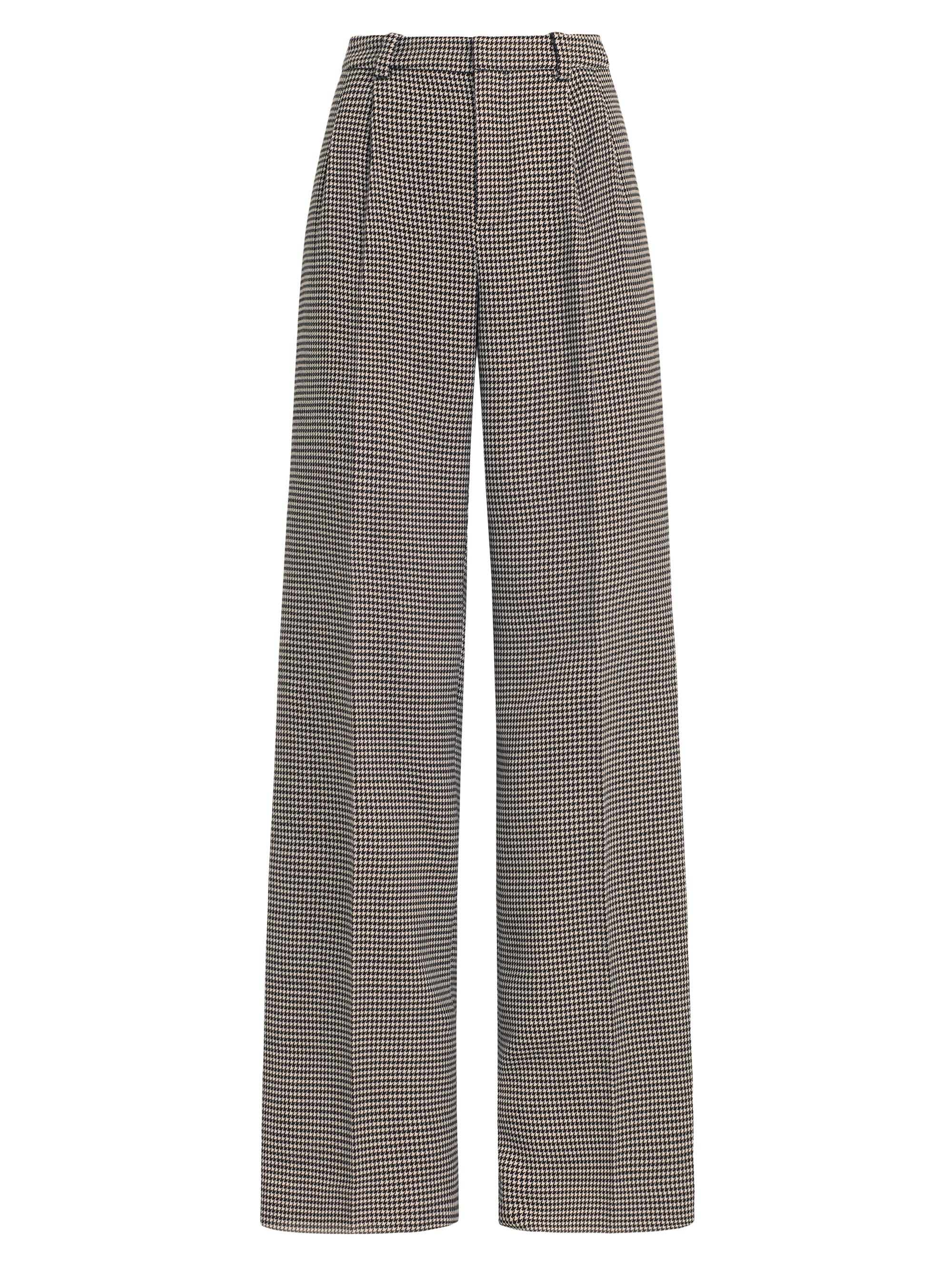 The Low Favorite Houndstooth Mid-Rise Wide-Leg Pants