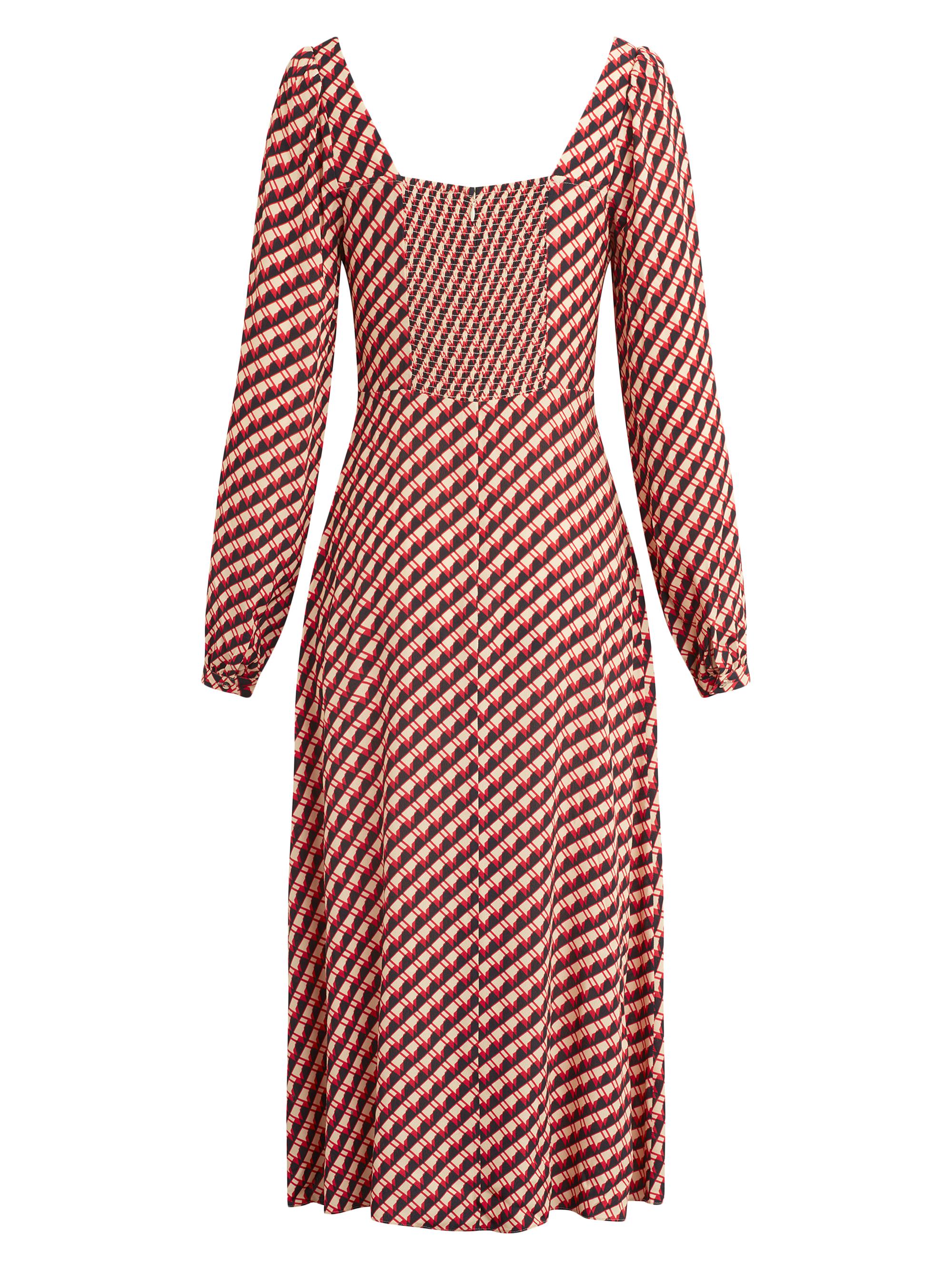 knee length dresses for ladies Geometric Print High Neck Maxi Dress main image 1
