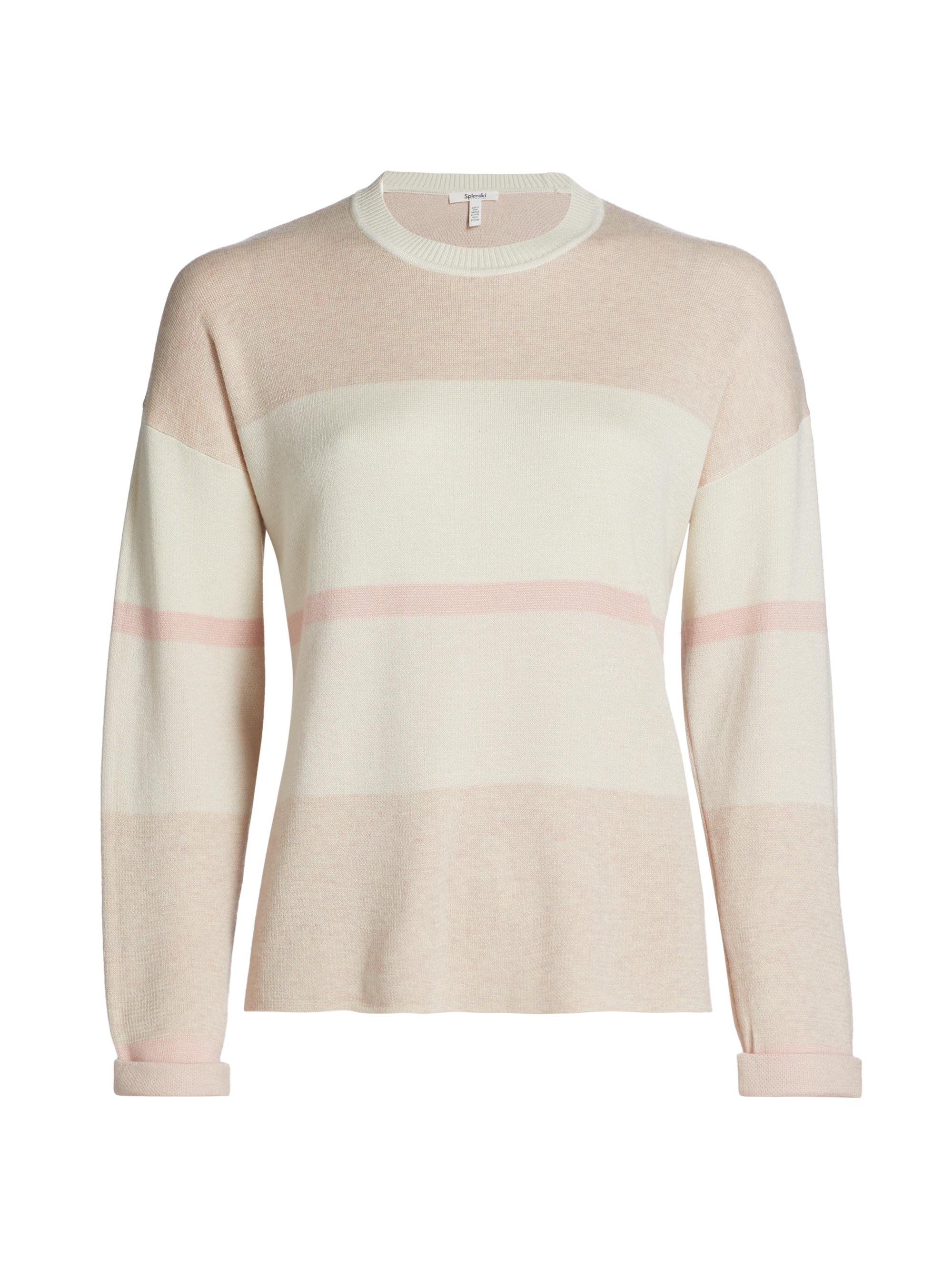 Splendid Women's Georgie Striped Crewneck Sweater - Canyon Rose Multi