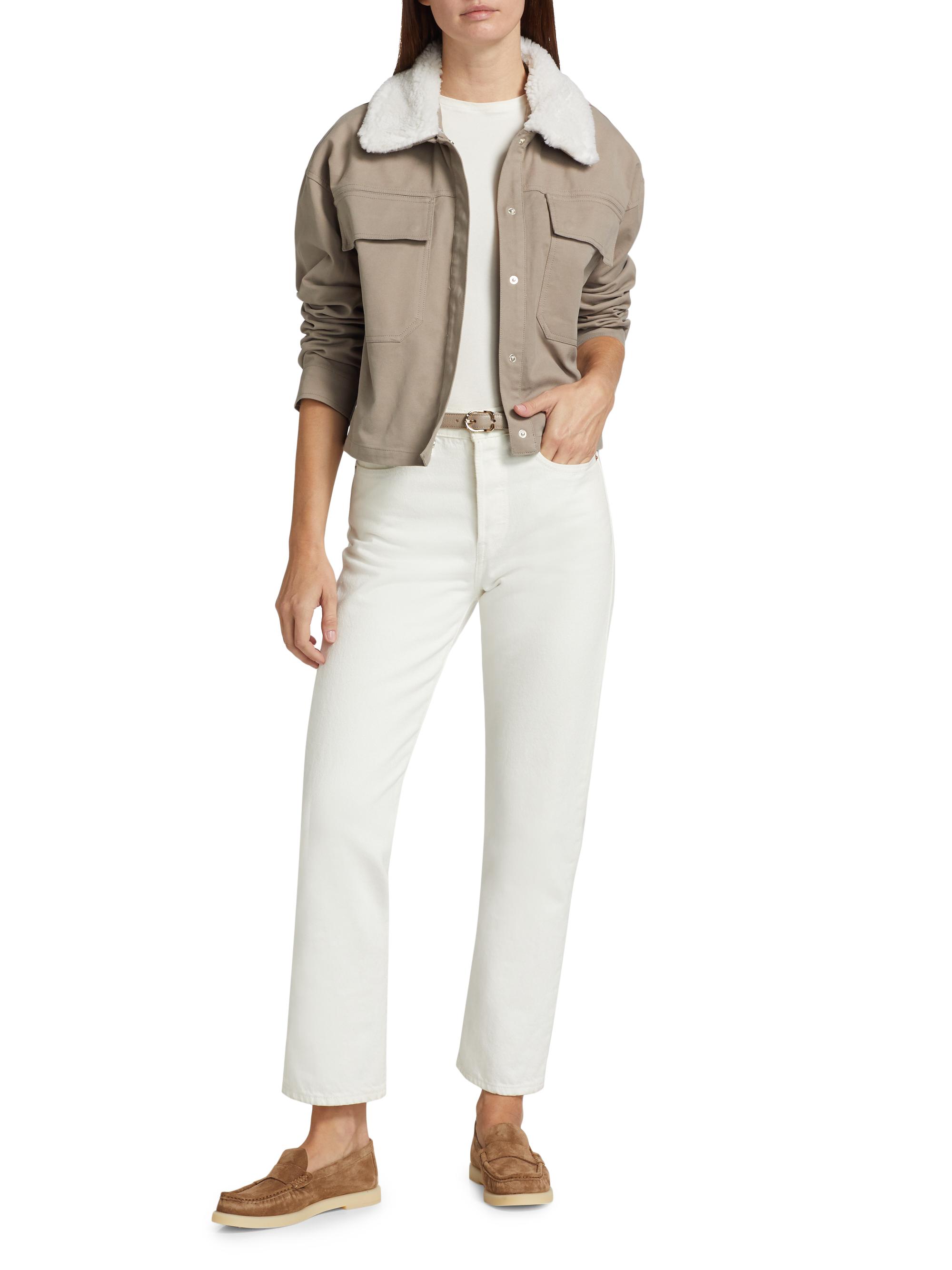 ジャケット・アウター BEIGE HAIR COLLAR JACKET FUR COLLAR AMERICAN CASUAL JACKET – BIBIDO