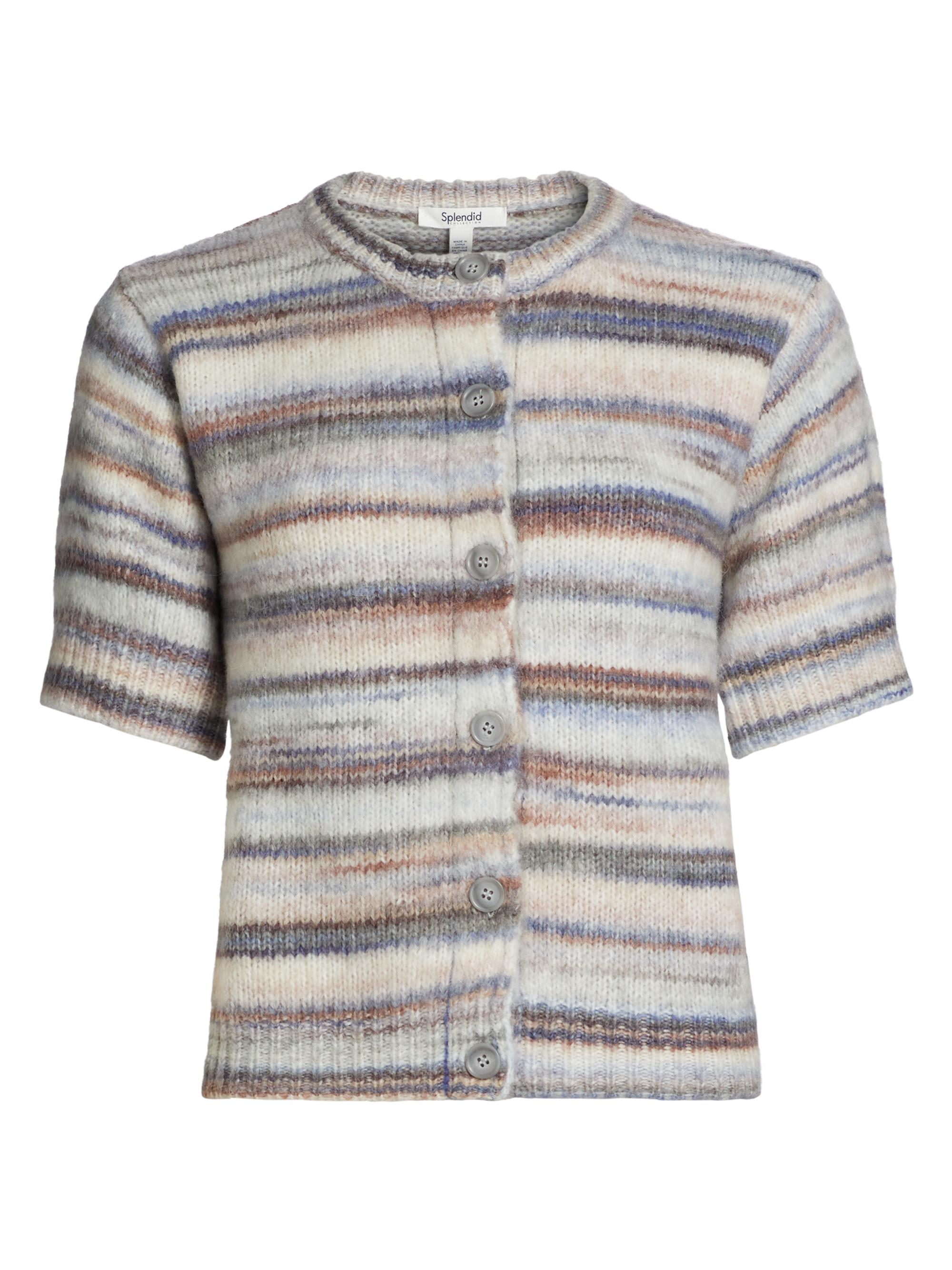 Splendid Women's Sedona Striped Short-Sleeve Cardigan - Periwnkle Multi
